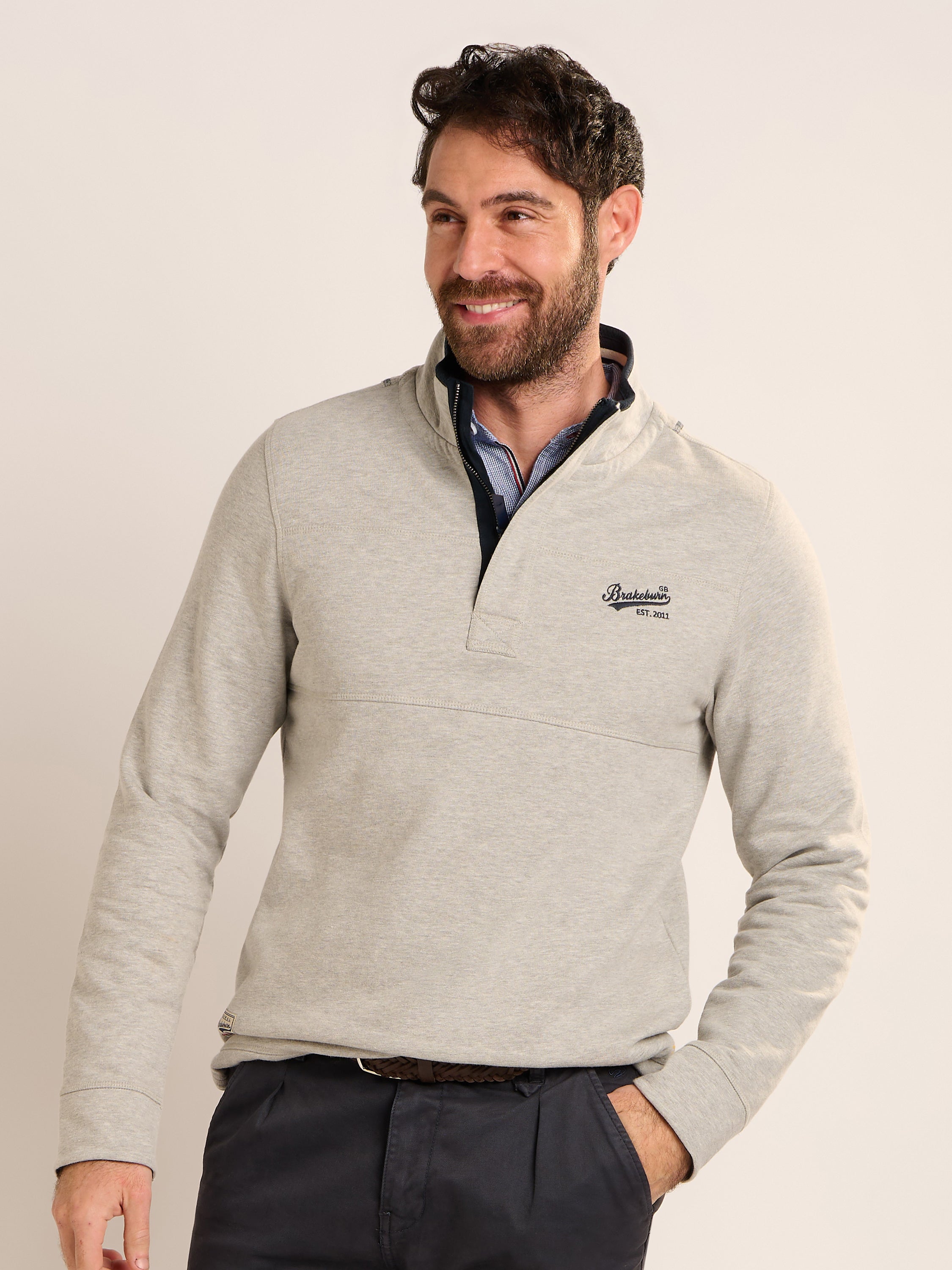 スウェット L 700fill Embroidered Half Zip Pullover Tadnoll Quarter Zip Sweatshirt – Brakeburn