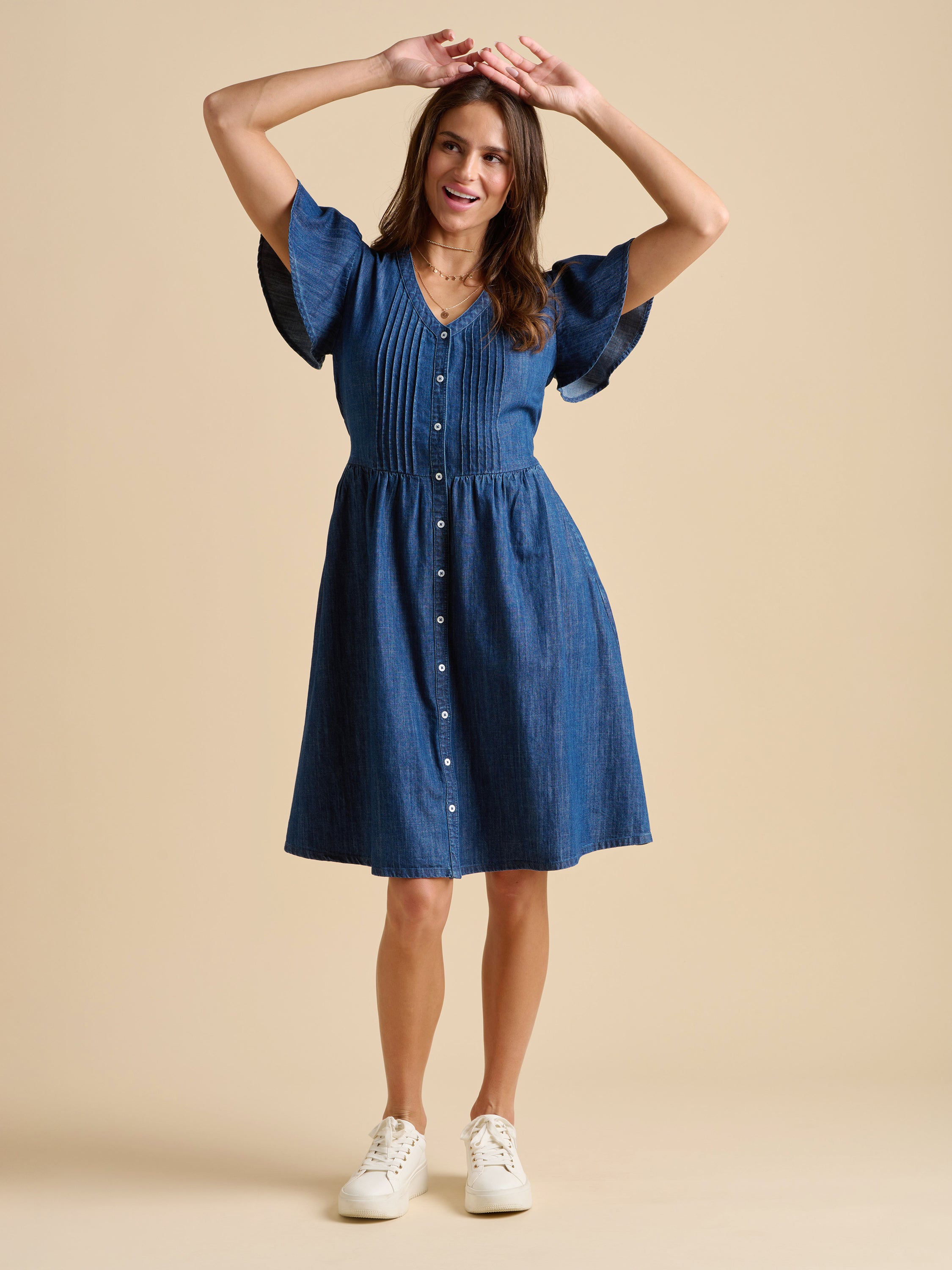 brakeburn denim dress Womens Navy Jetty Midi Dress