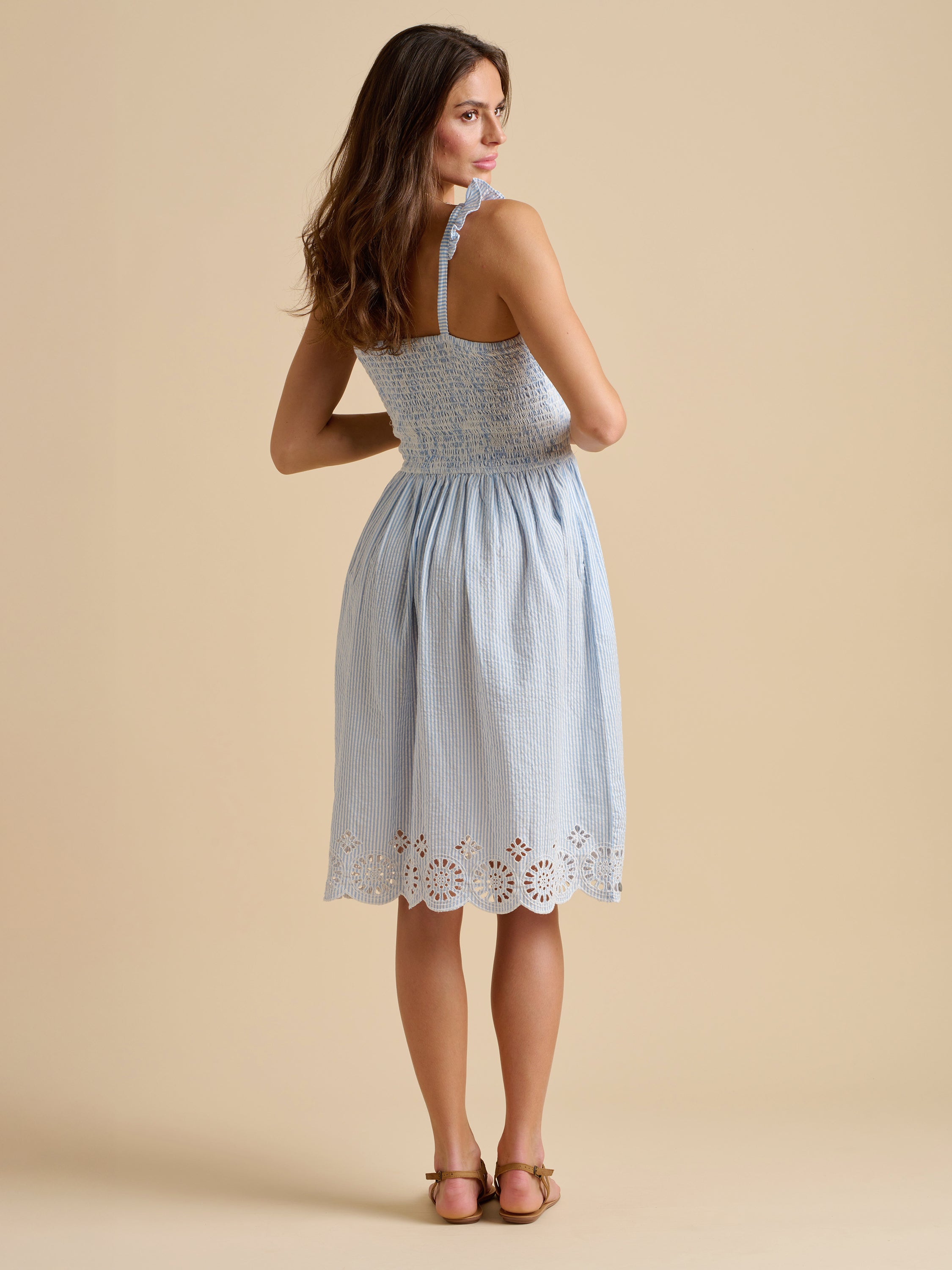 Womens Blue Fossil Knee Length Dress Brakeburn