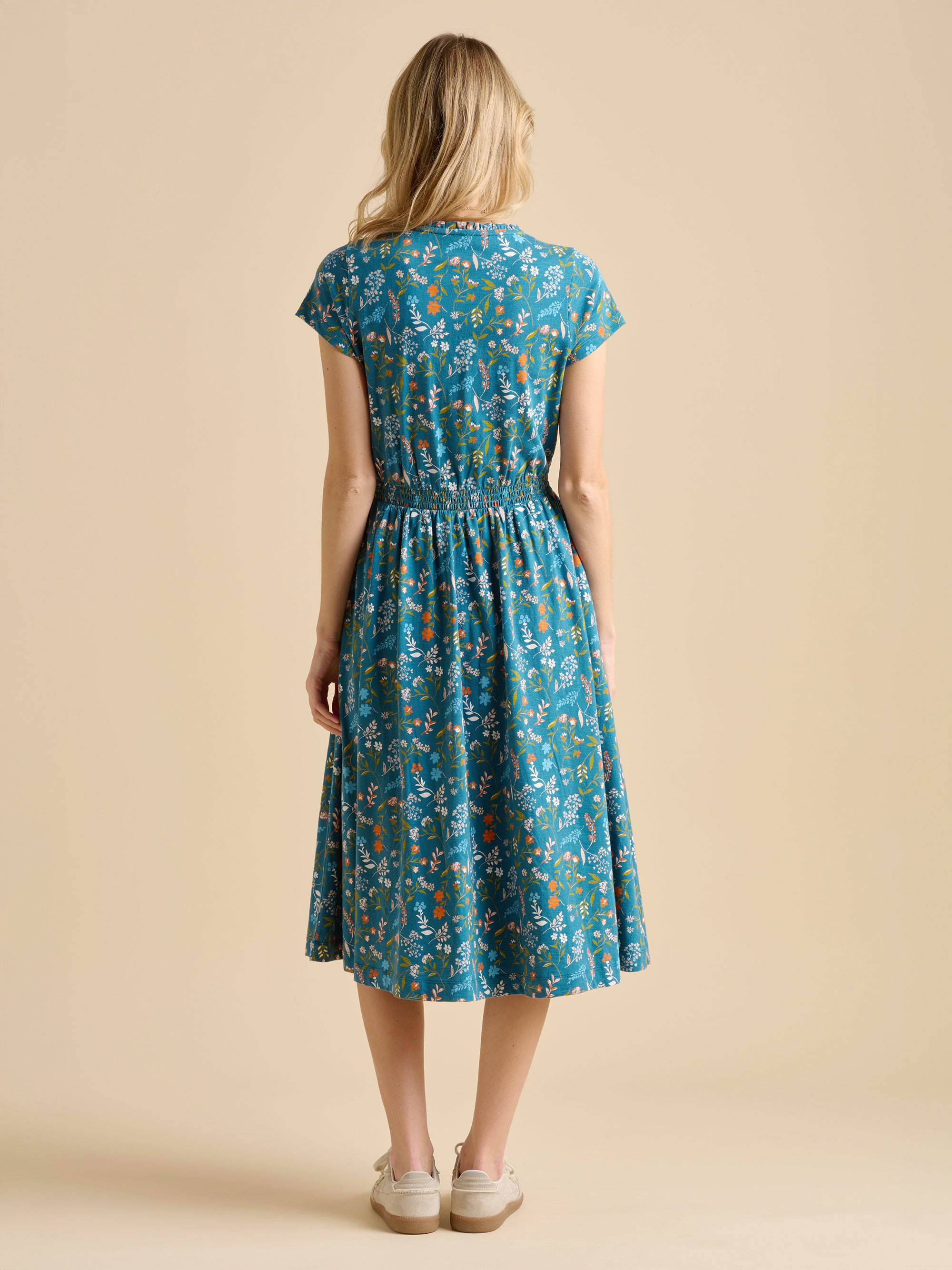 Teal Shoreline Meadow Midi Dress