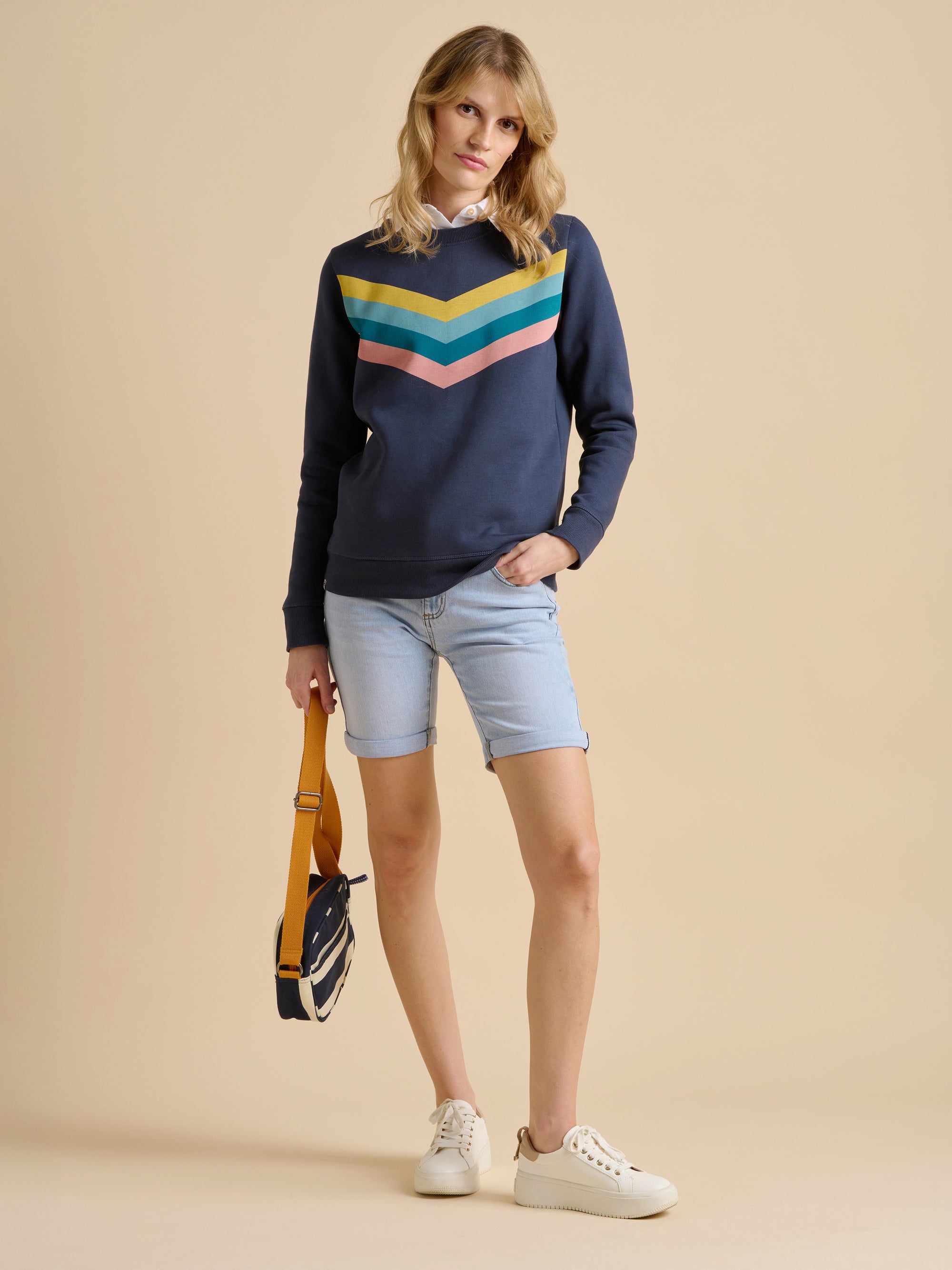 Chest Stripe Crew Neck Sweat