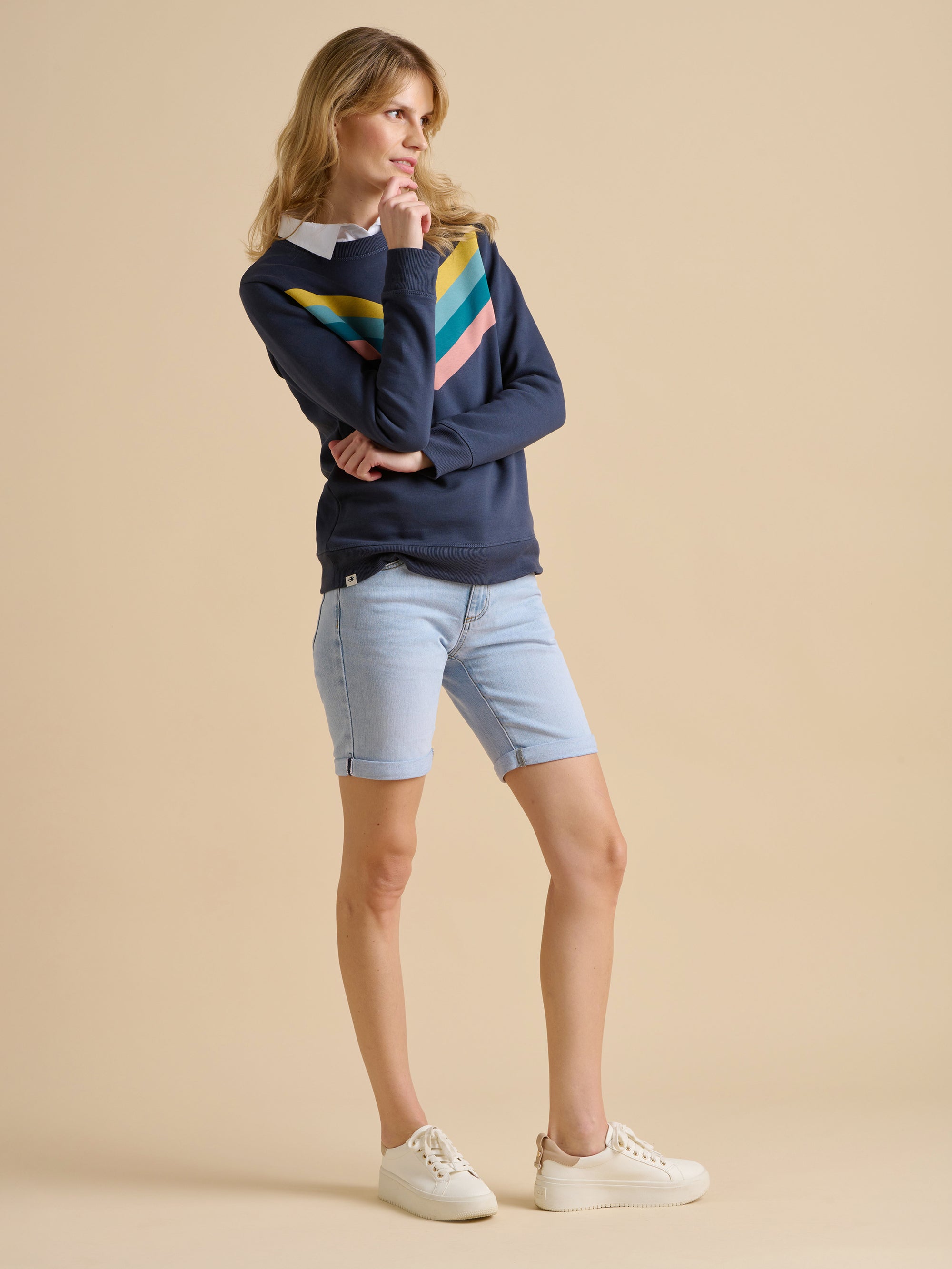 Chest Stripe Crew Neck Sweat