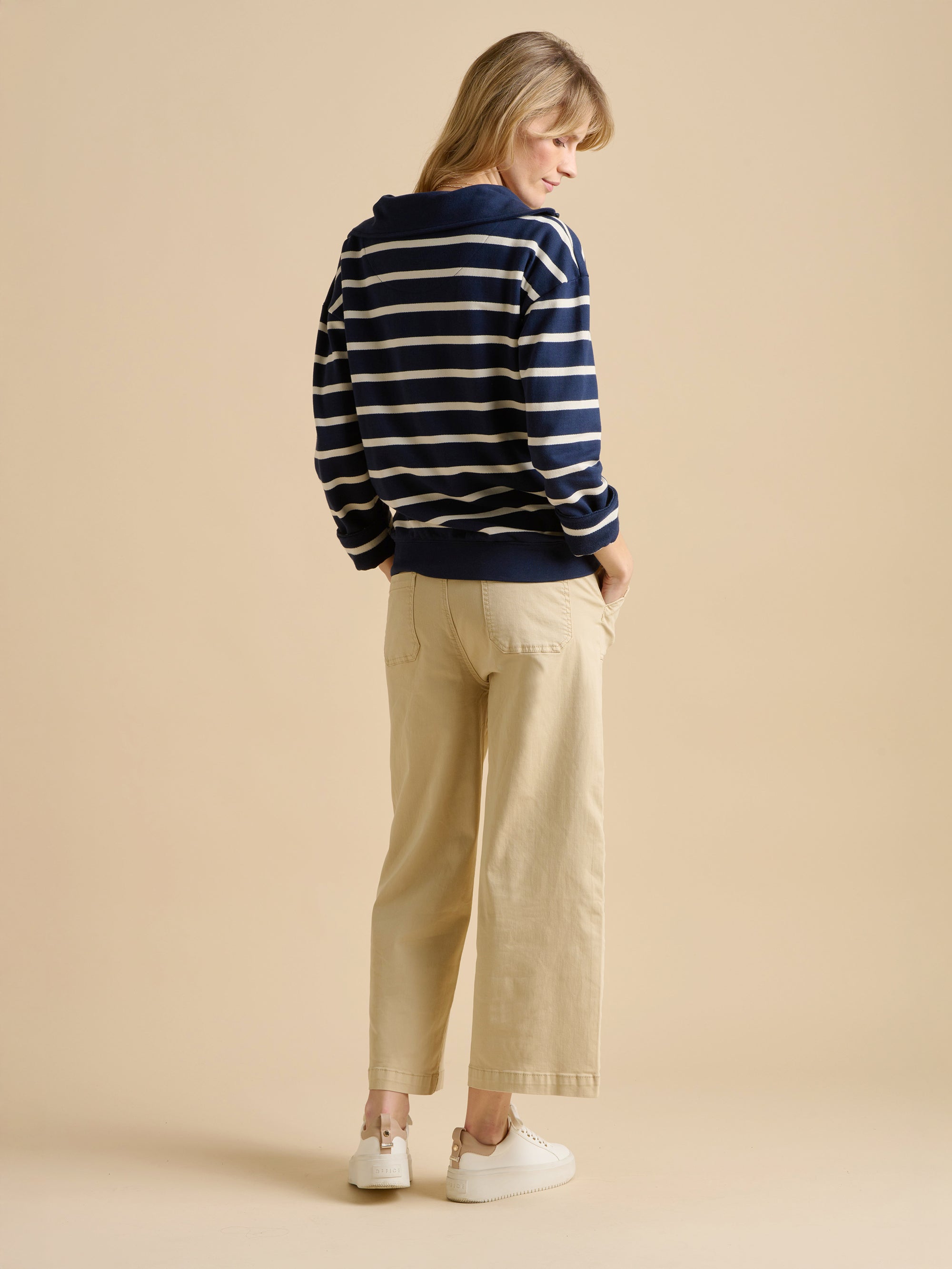 Stripe Quarter Zip Sweat