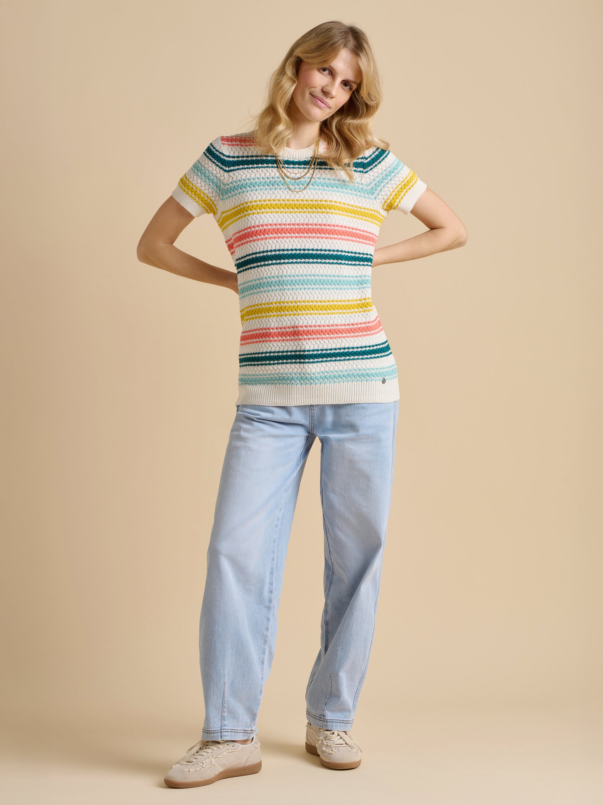 Rainbow Stripe Knitted Tee