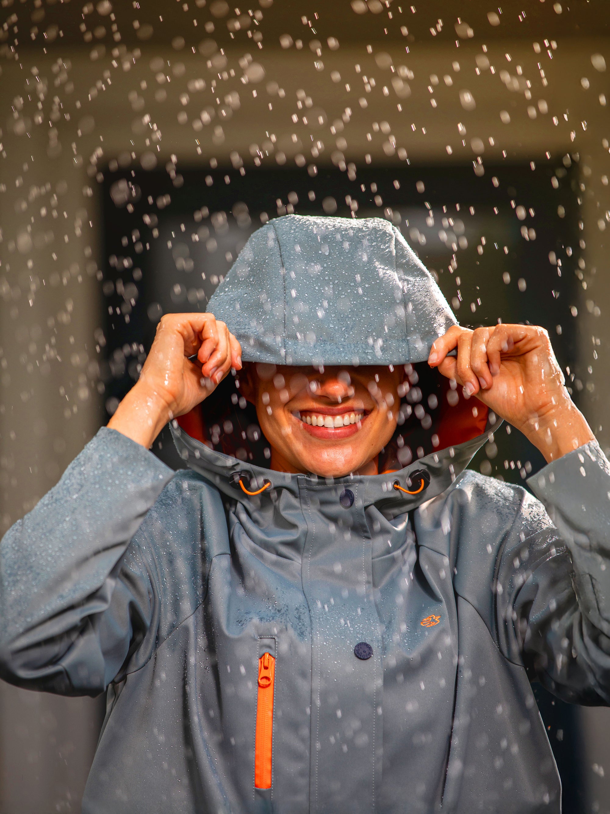Orange Pop Waterproof Coat
