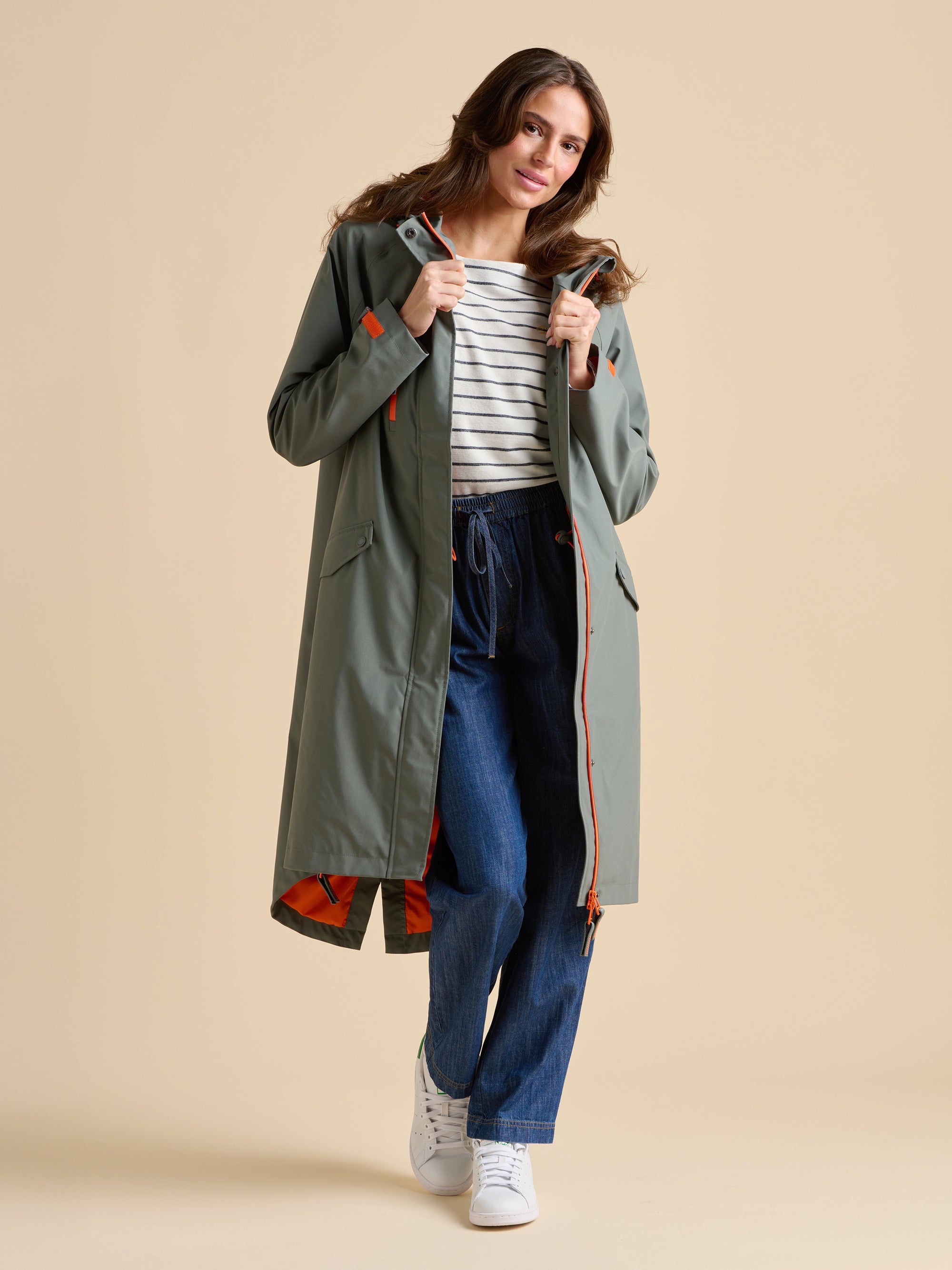 Orange Pop Waterproof Coat
