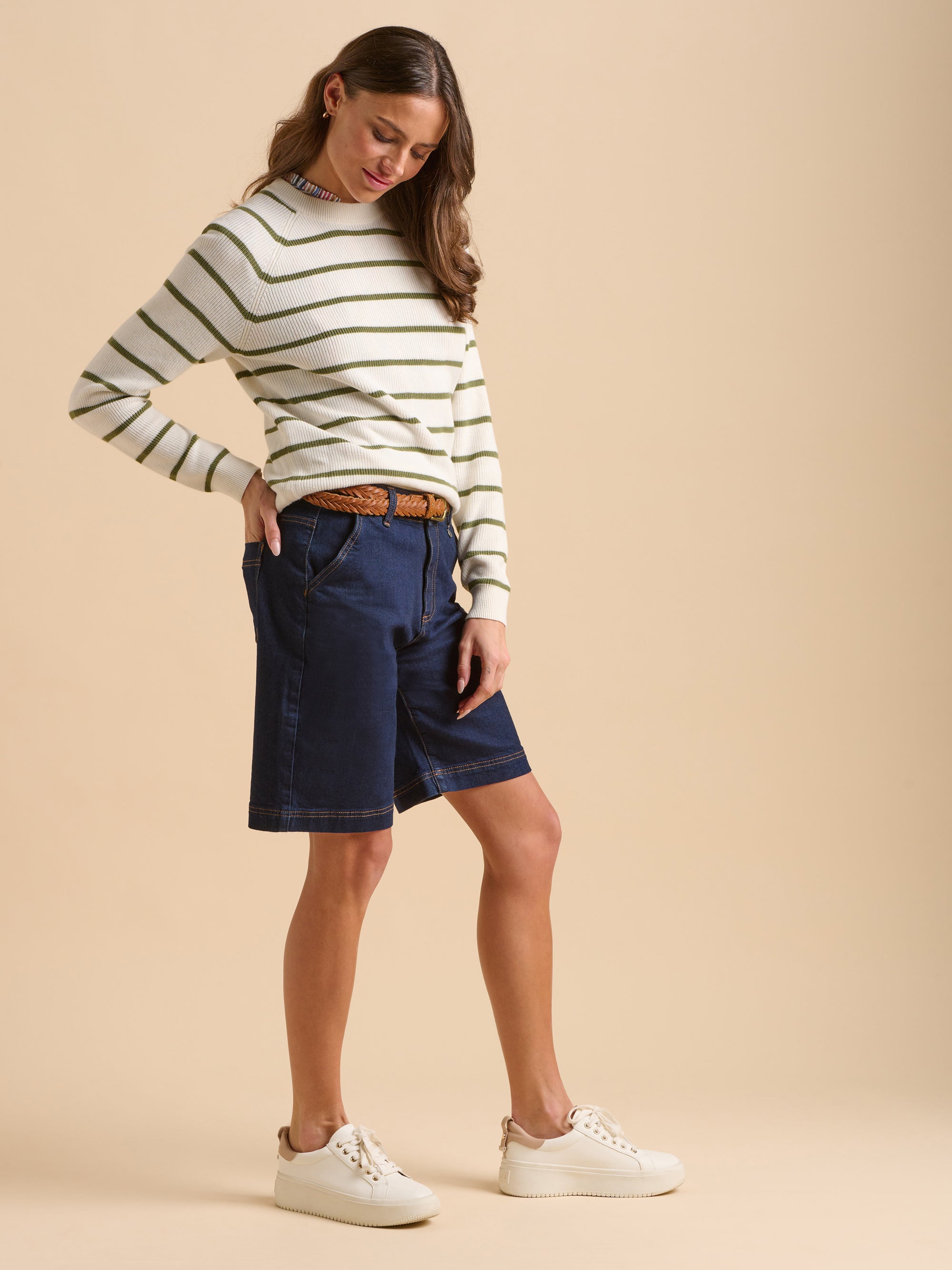 Wide Leg Denim Short