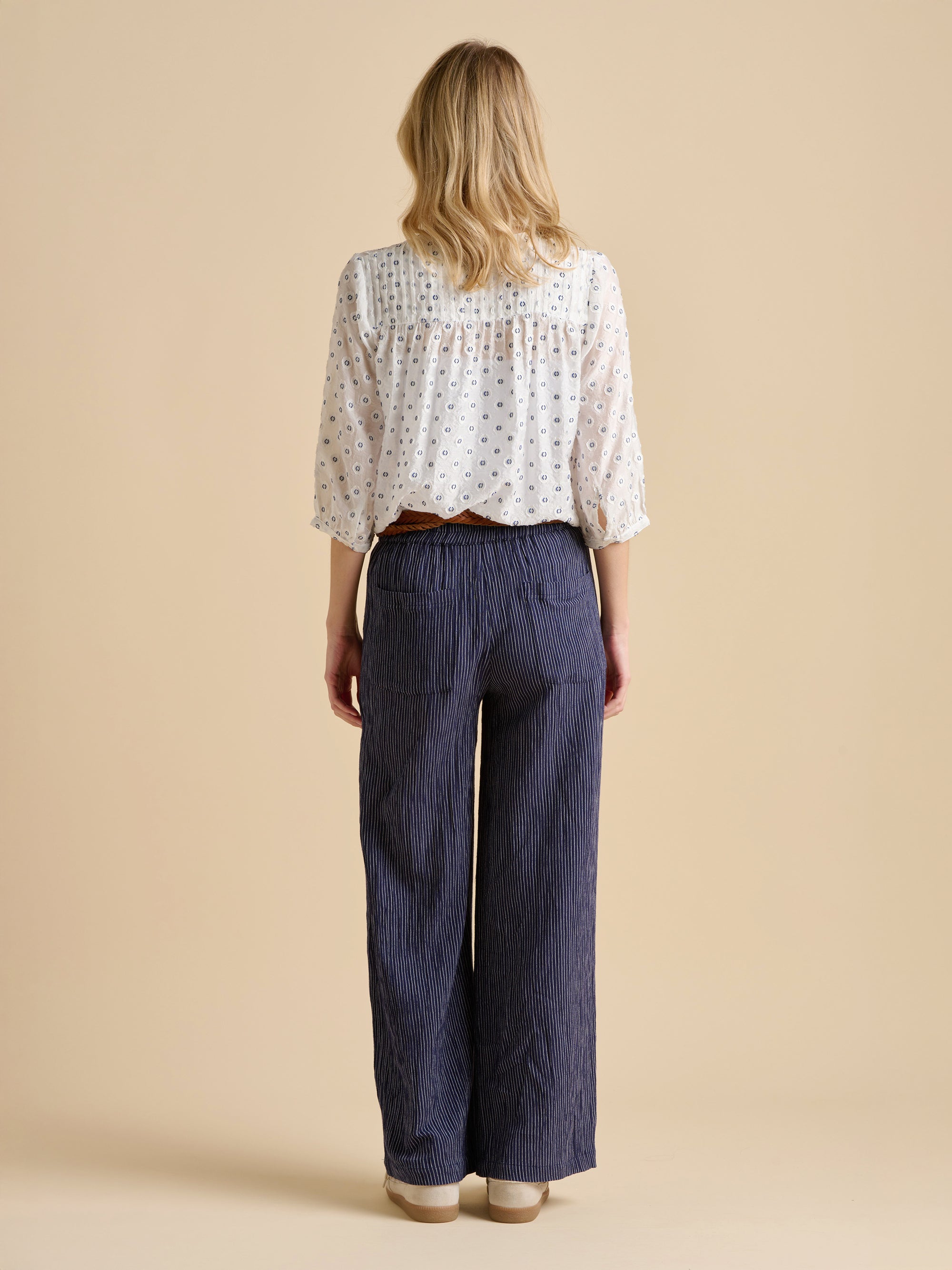 Wide Leg Stripe Trouser