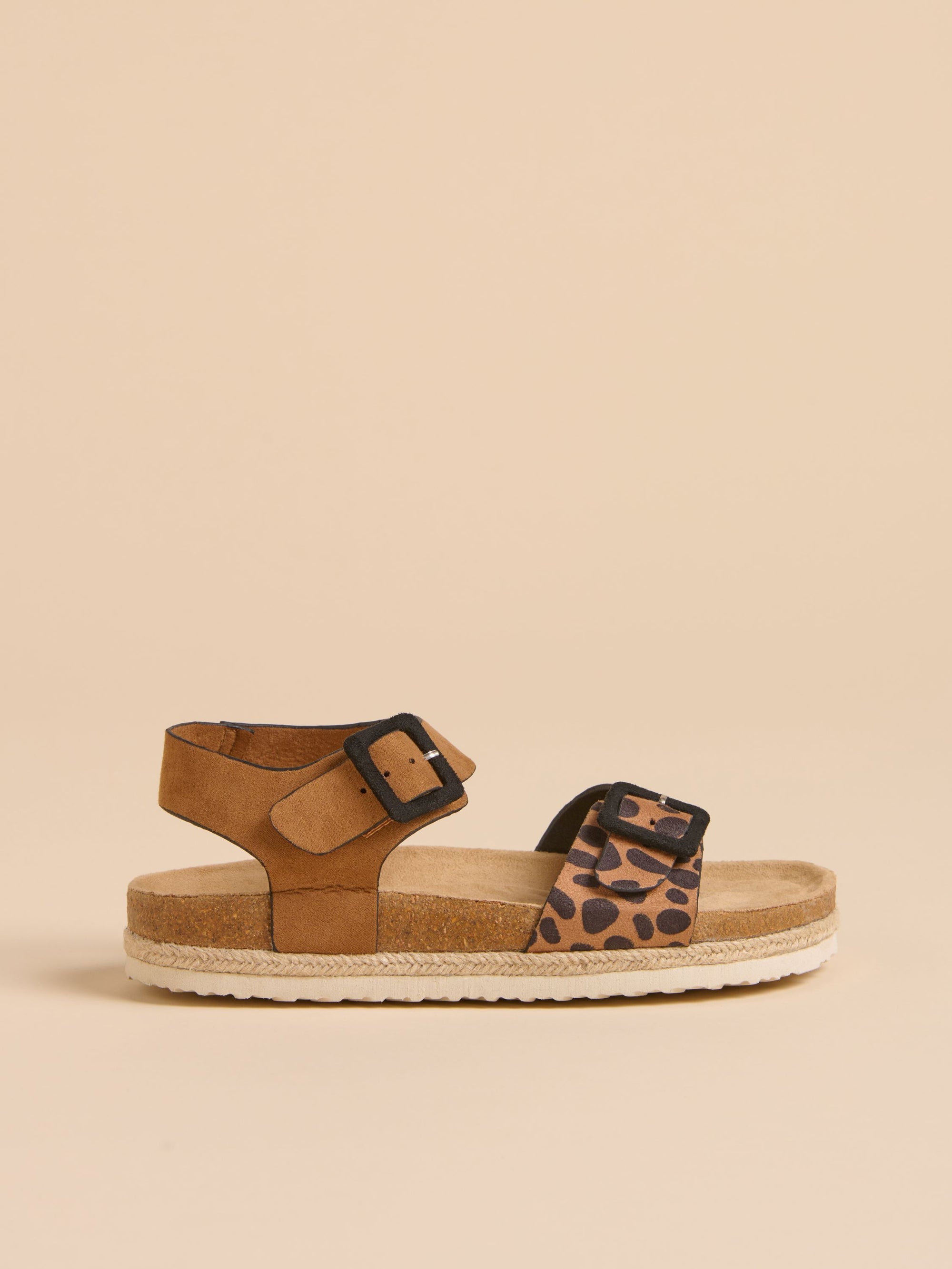 Leopard Spot Ankle Strap Sandal