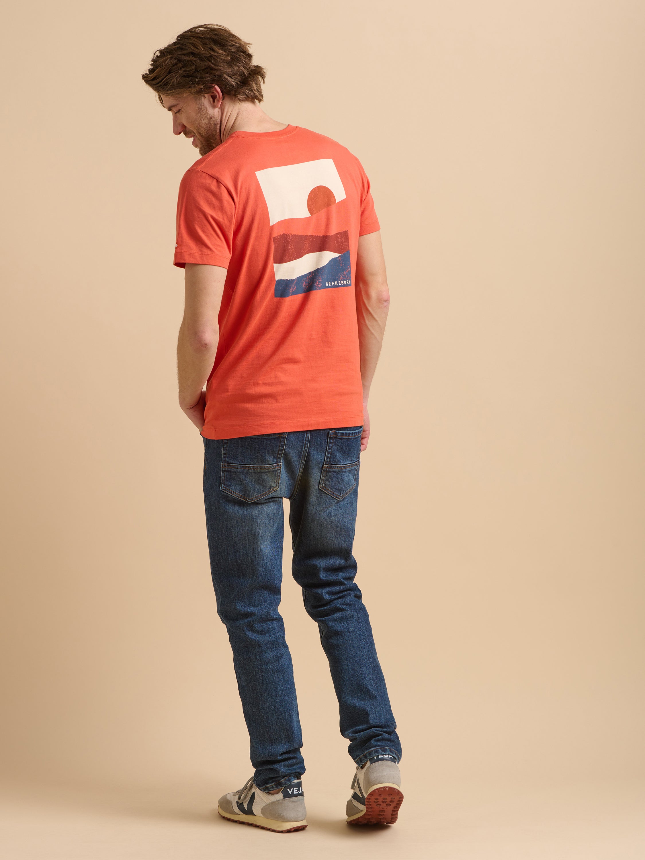 Mens Orange Sunset Tee Brakeburn mens-orange-sunset-tee-brakeburn