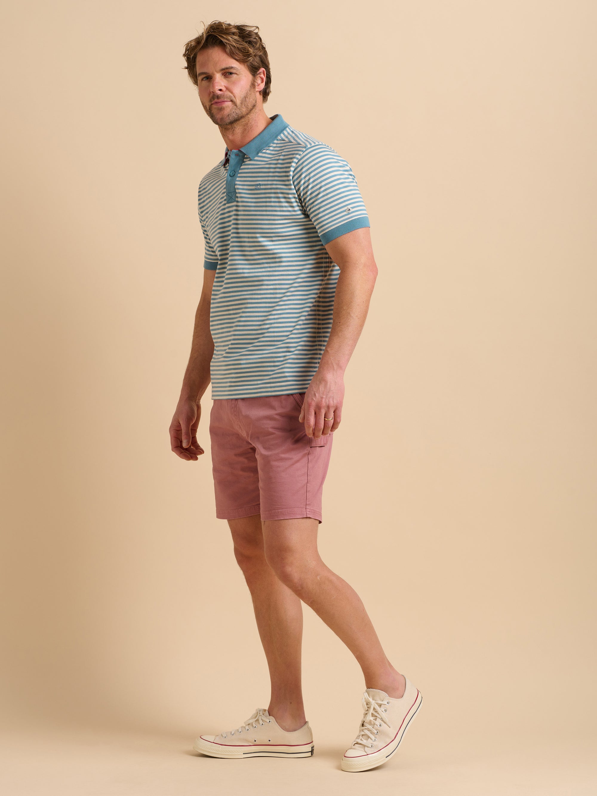 Smoke Blue Stripe Polo