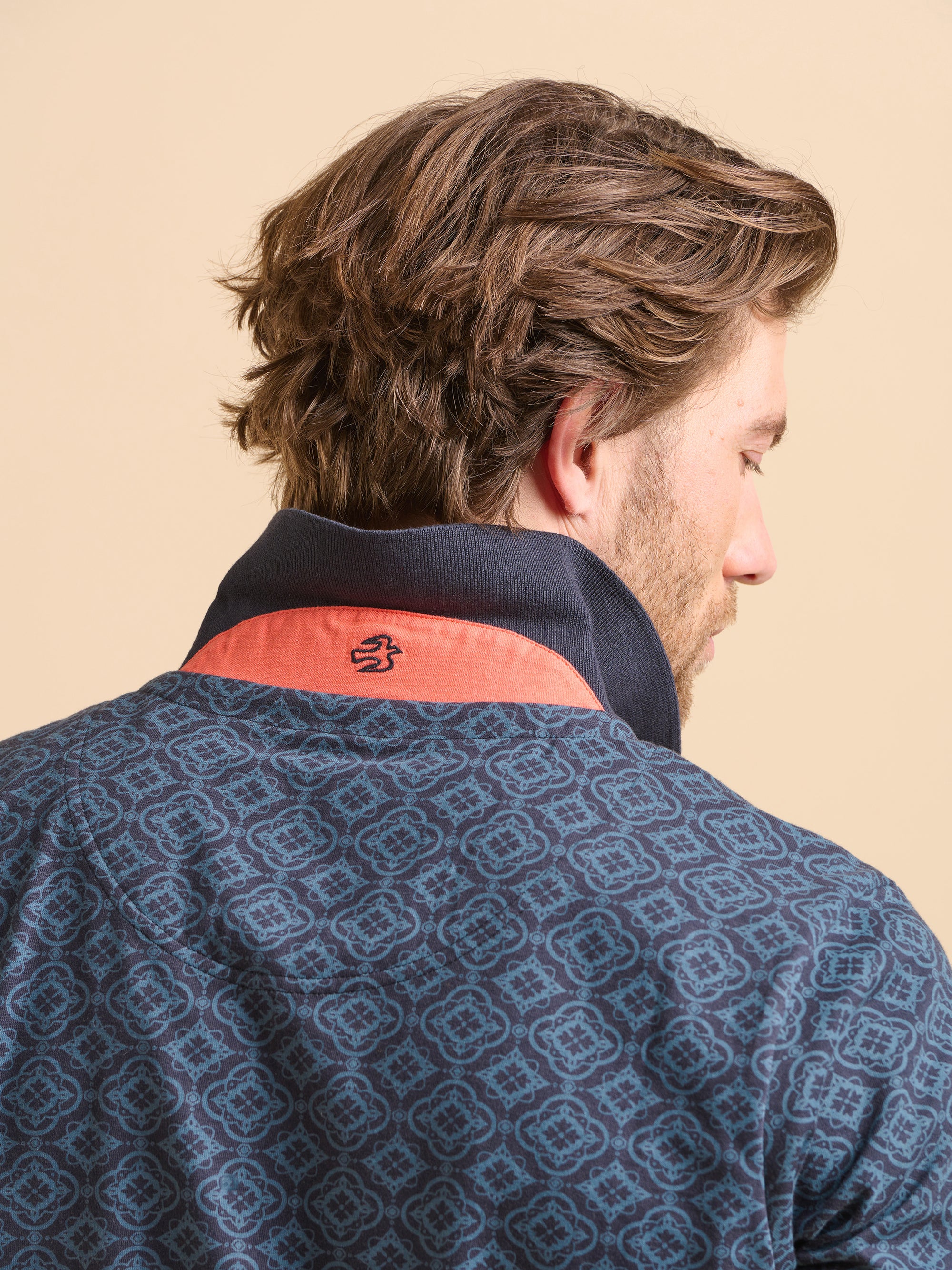 Navy Tile Polo