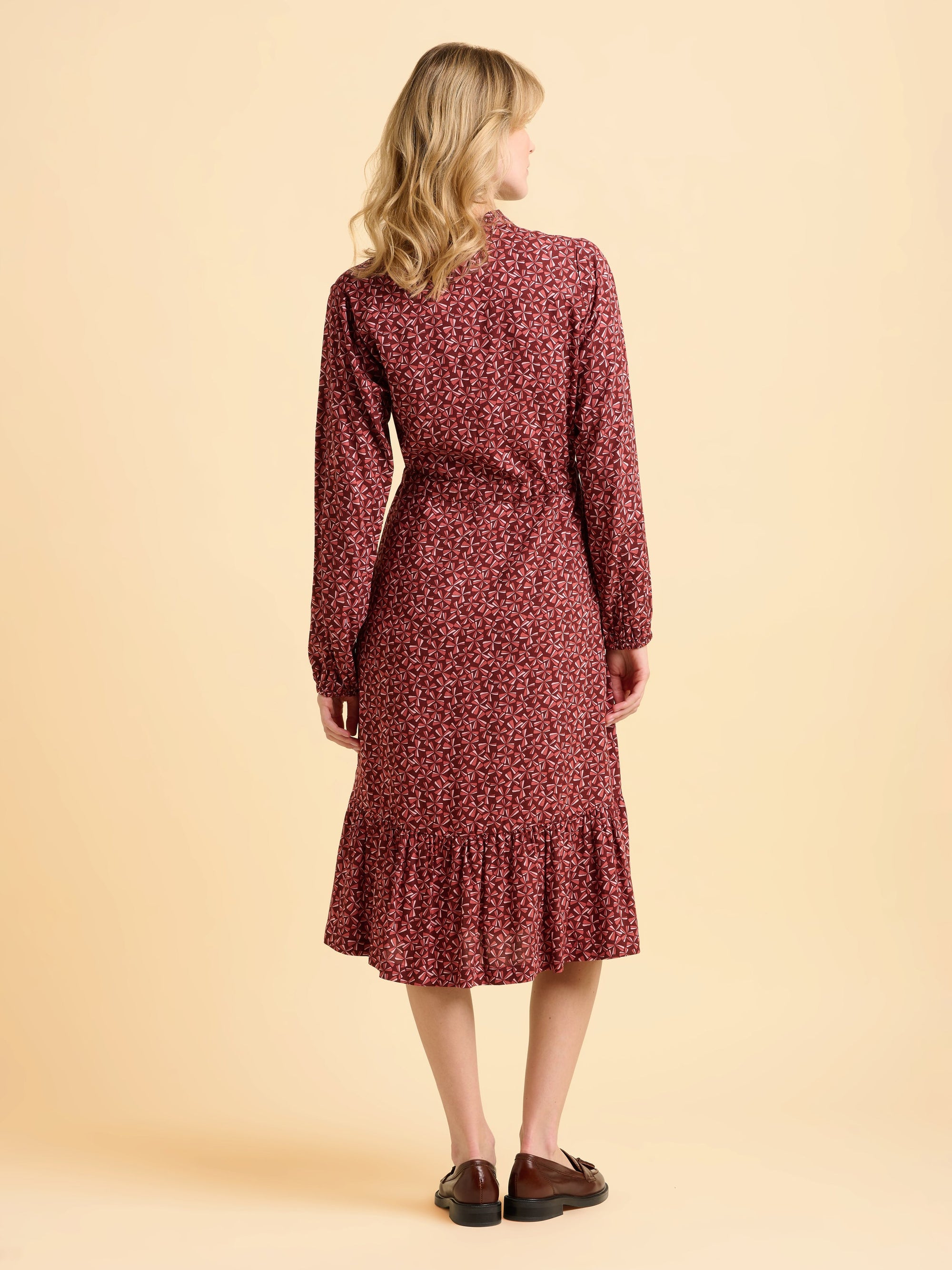Meadow Burgundy Midi Dress