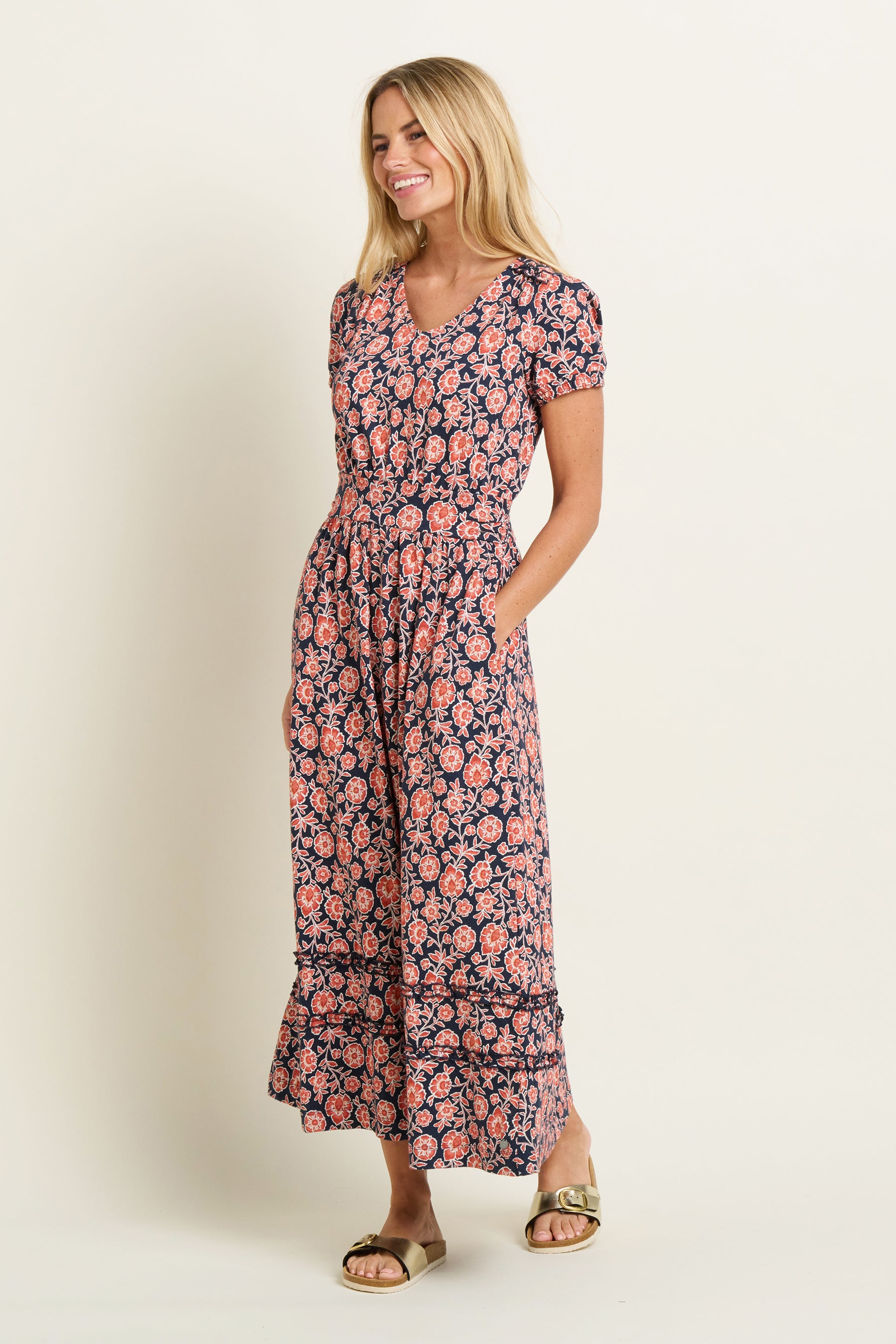 Women's Multicoloured Boho Floral Maxi Dress
