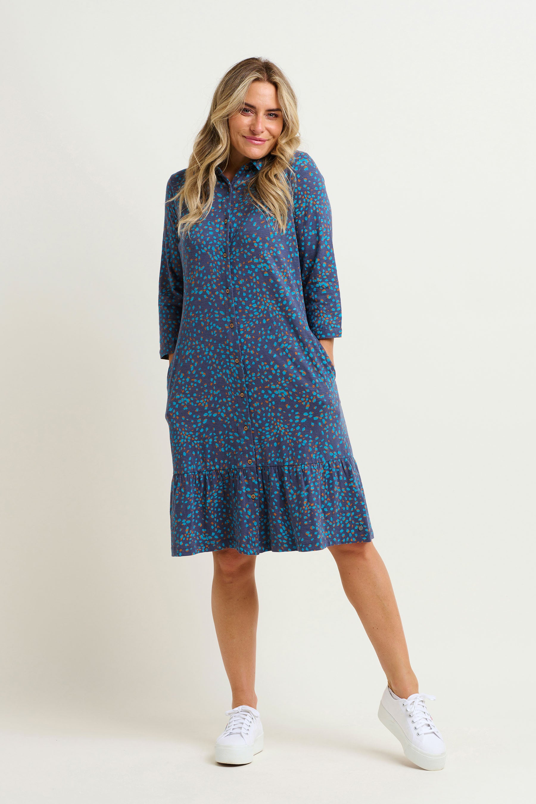 Abstract Spot Shirt Dress