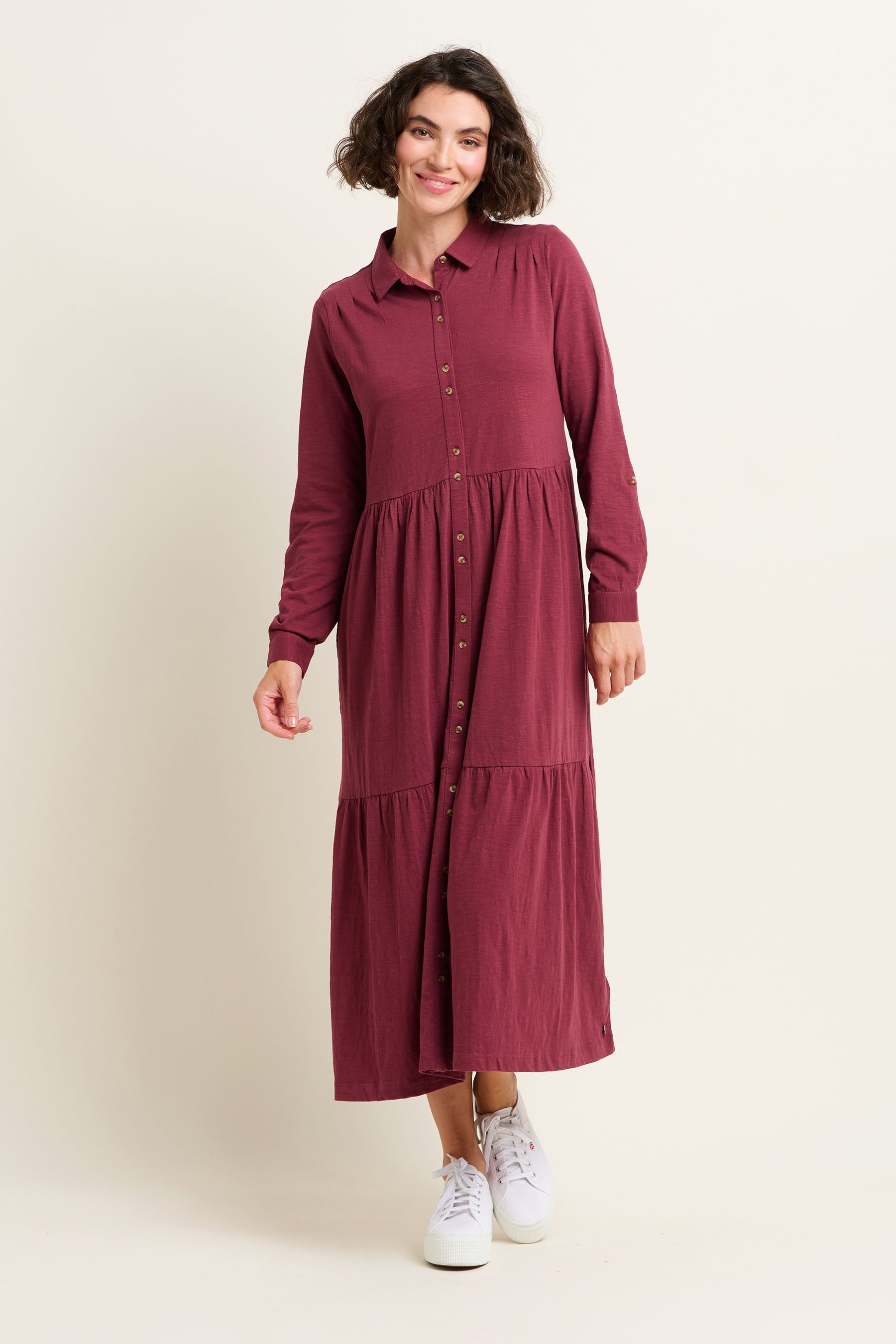 Burgundy Charlotte Midaxi Shirt Dress | Brakeburn Burgundy Charlotte Midaxi Shirt Dress | Brakeburn