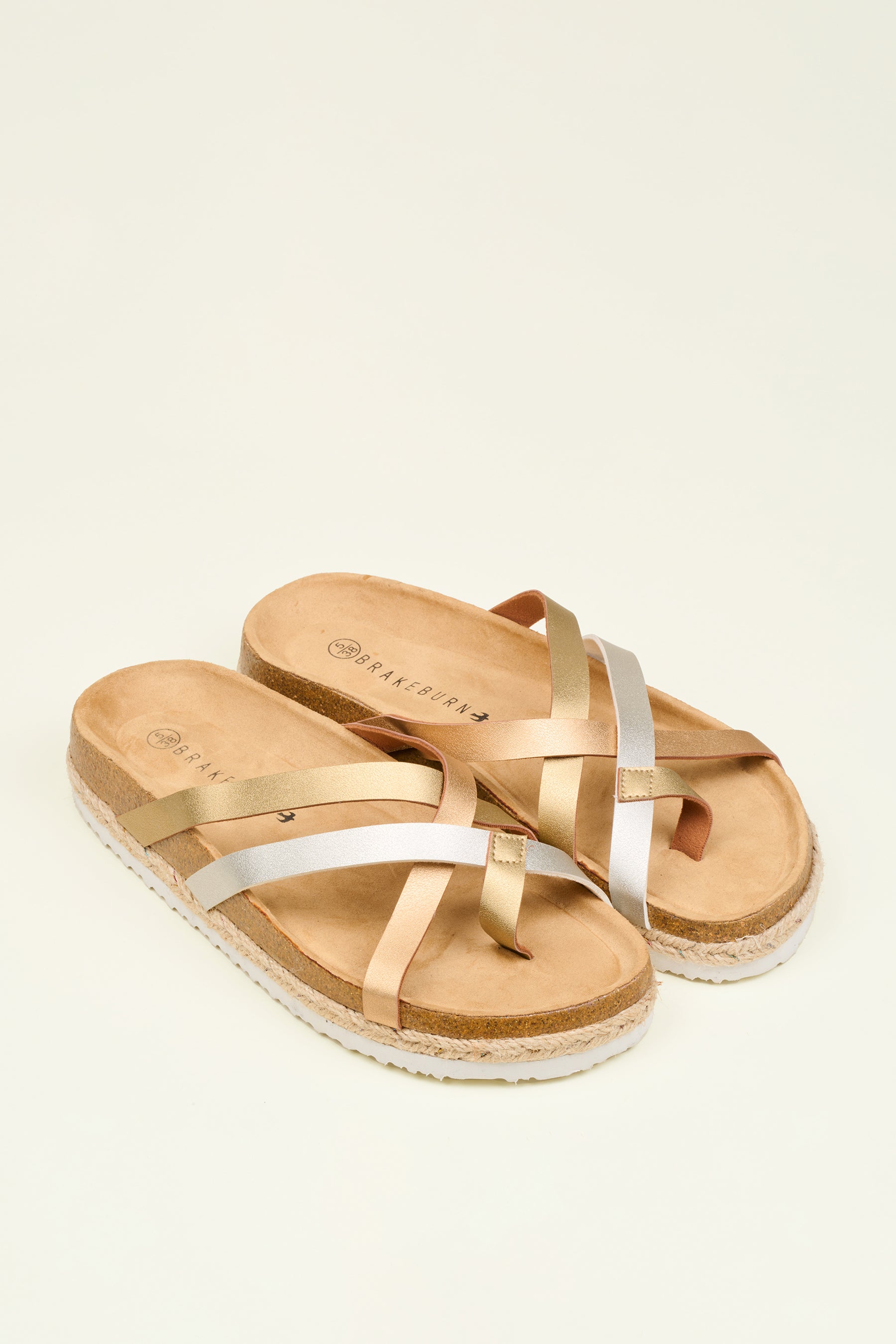 Metallic Multi Strap Sandals