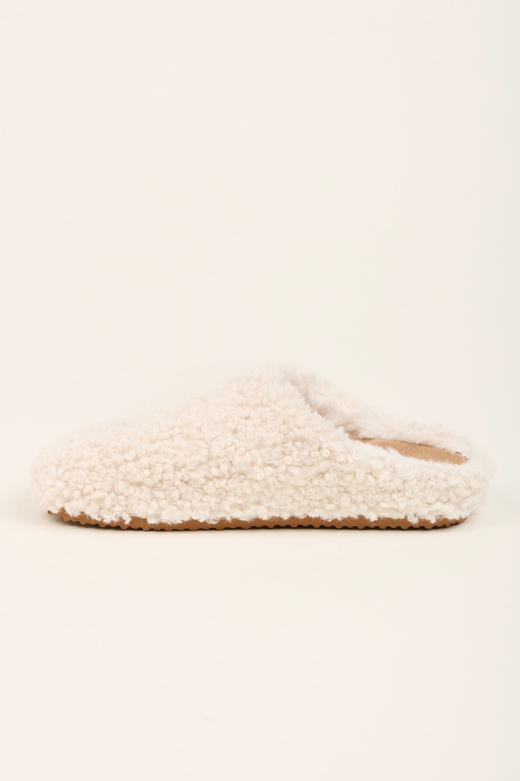 Cream Boucle Slippers