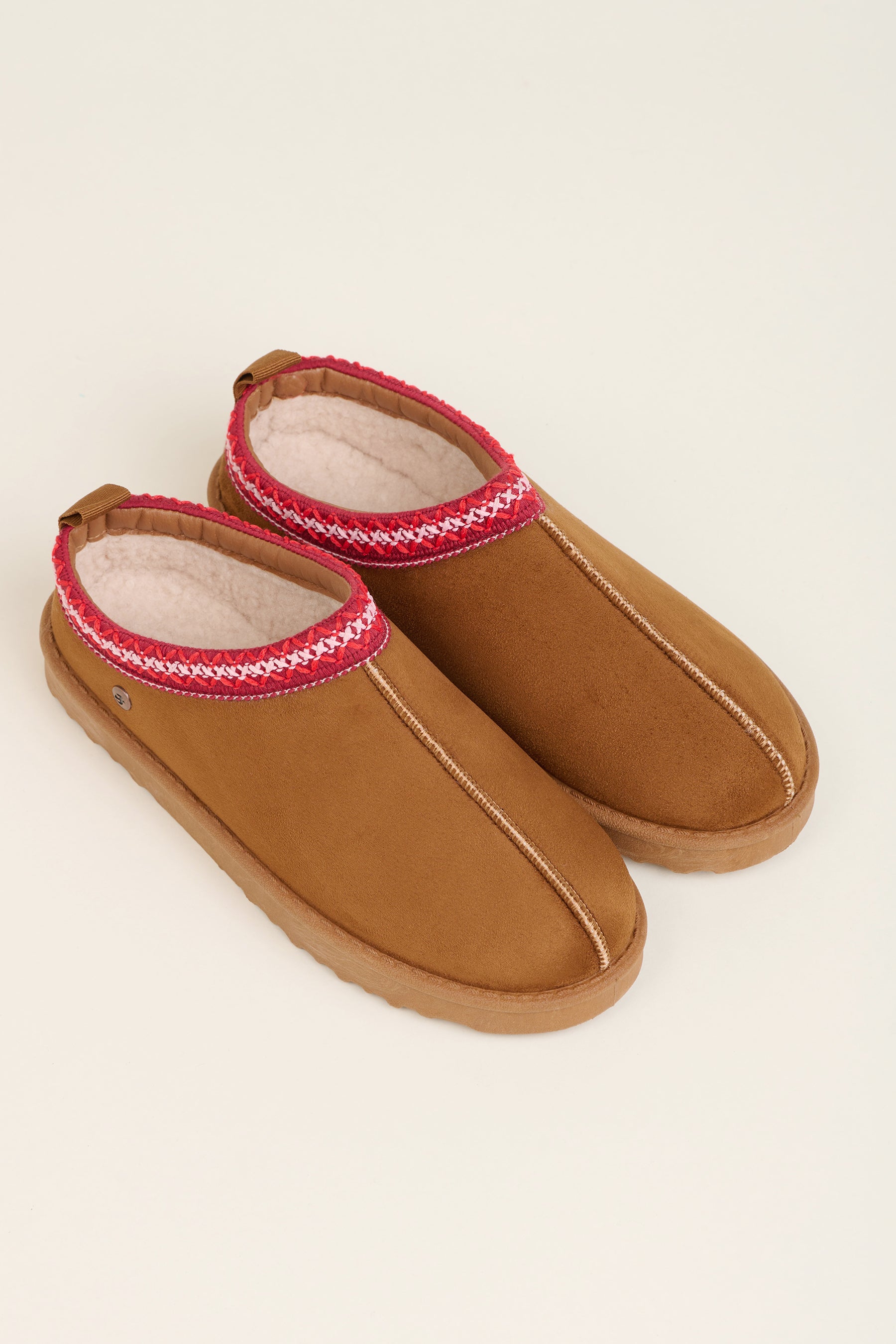 Cross Stitch Detail Slippers