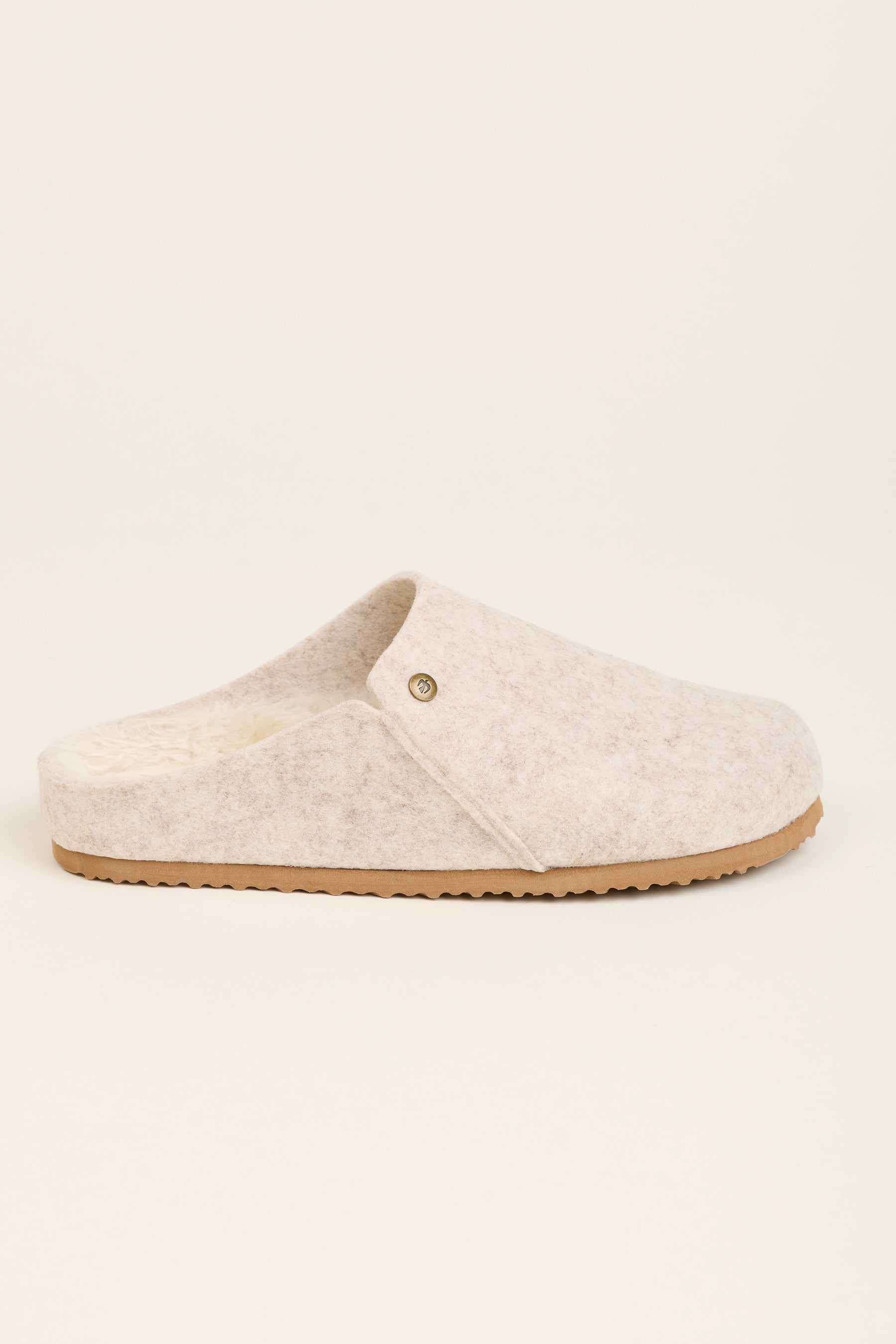 Cream Felted Slipper