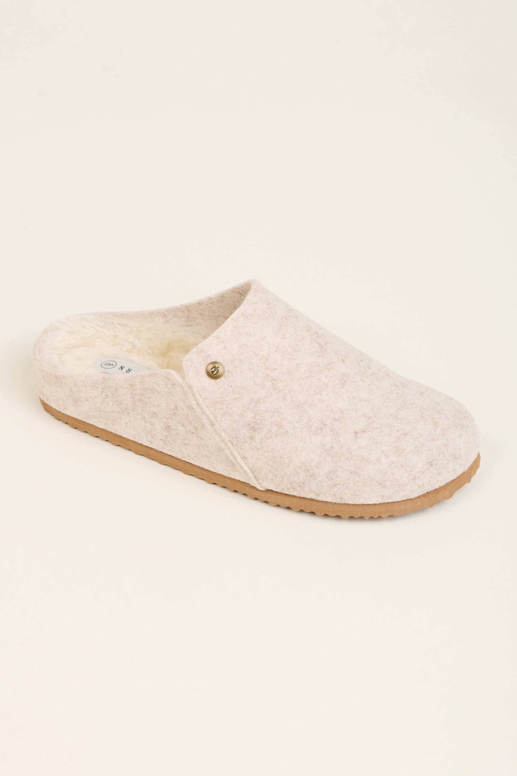 Cream Felted Slipper