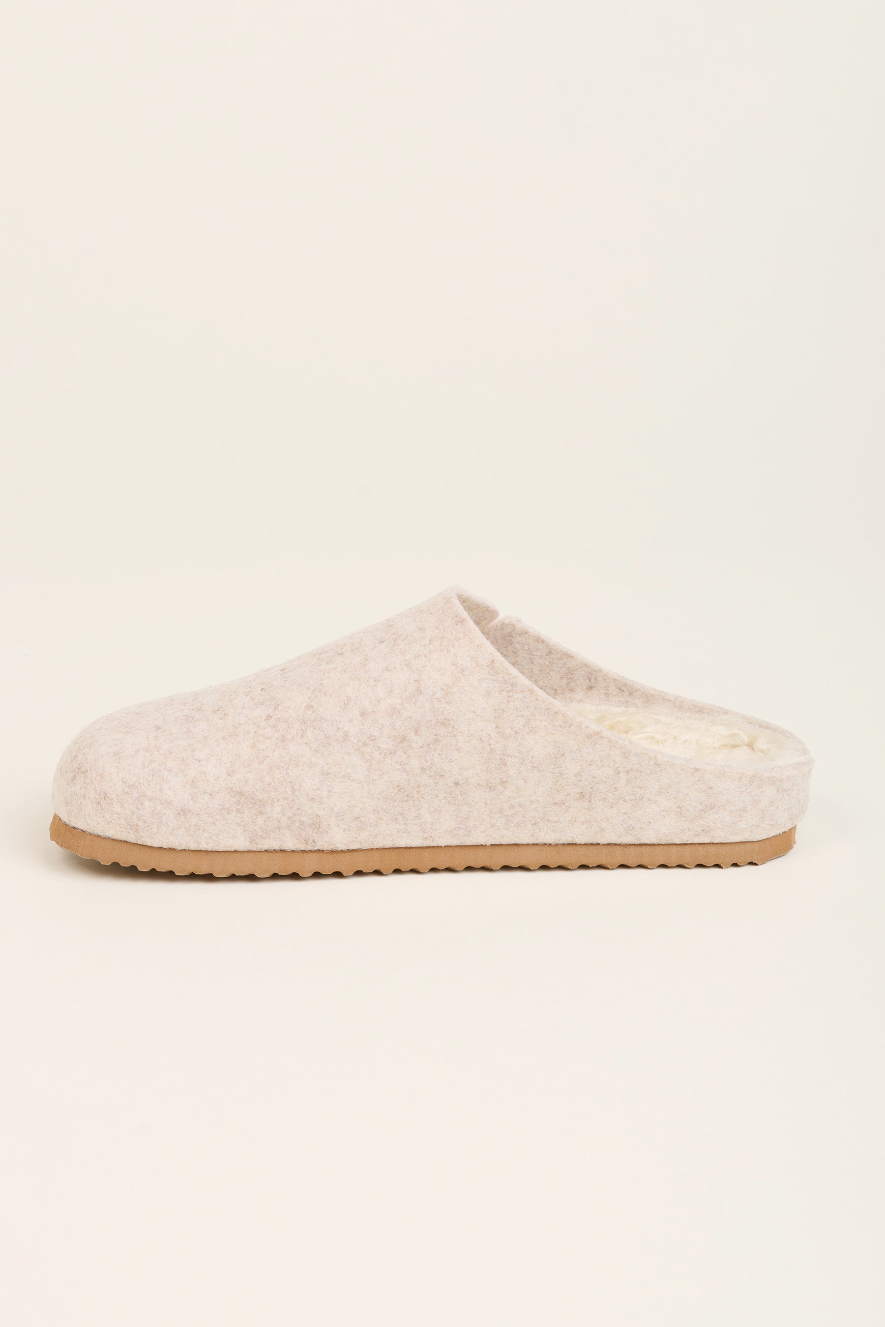 Cream Felted Slipper