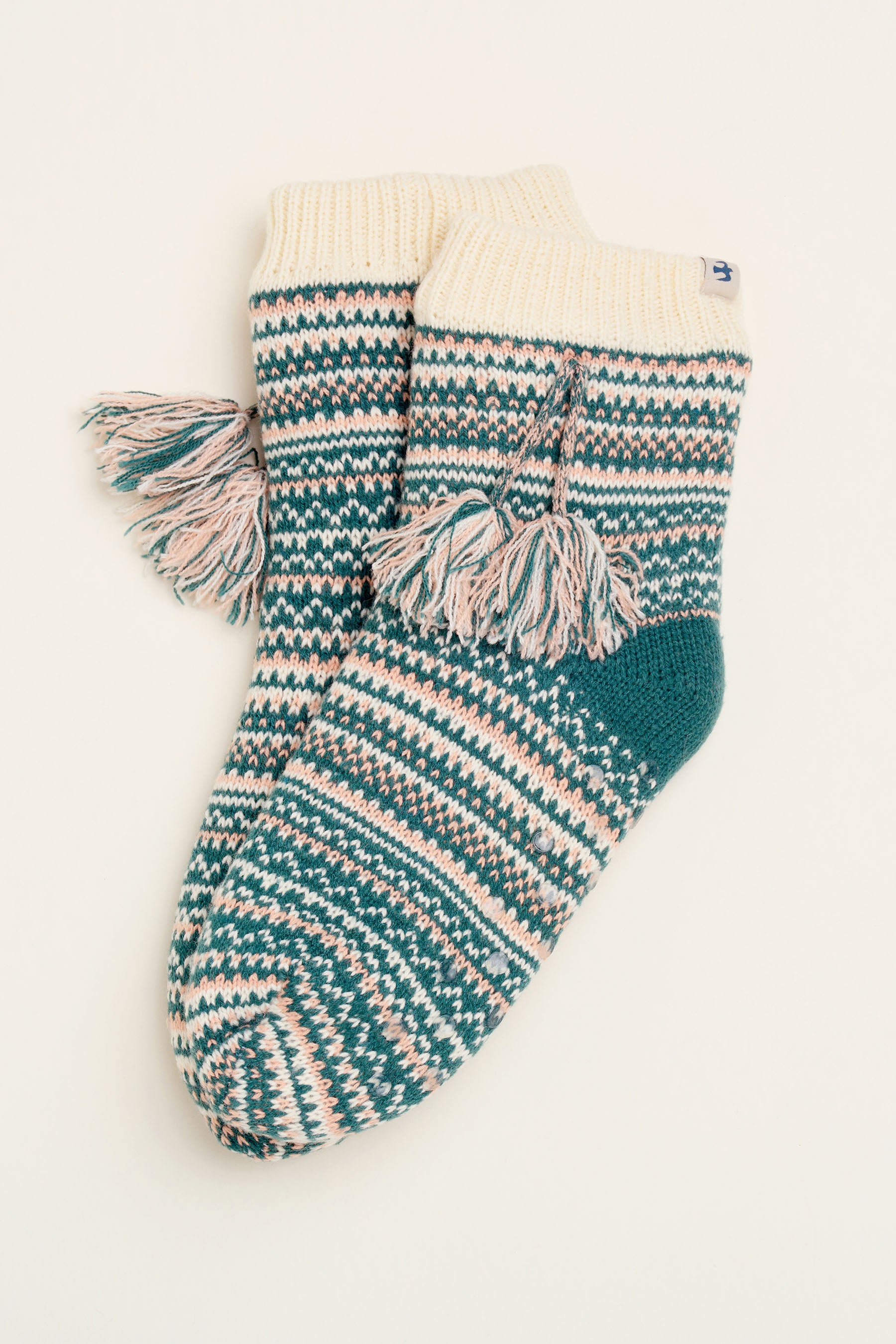 Fairisle Knitted Slipper Socks
