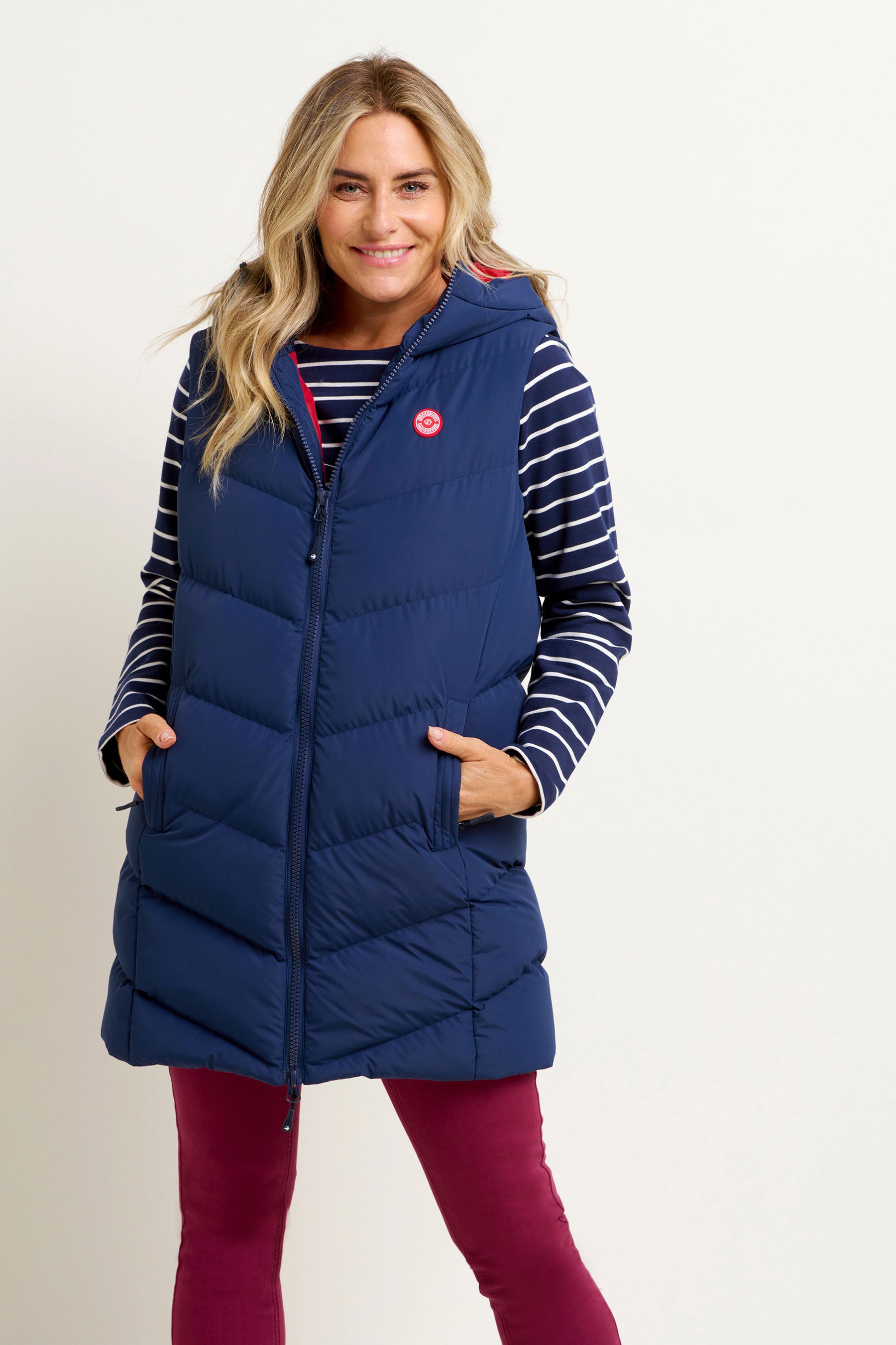 Navy Ladies Longline Bodywarmer Threadbare Women's Navy Blue