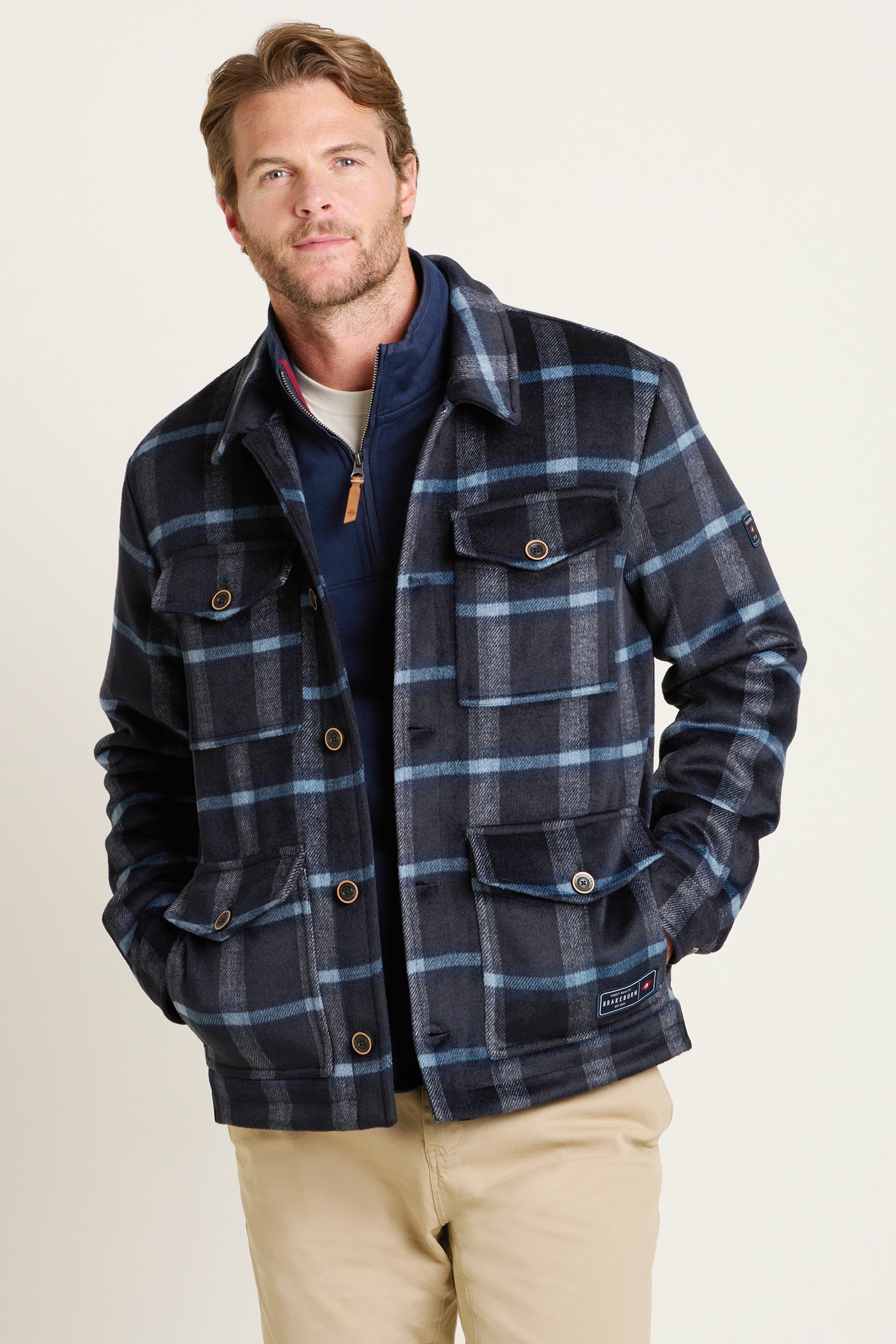 Check Faux Wool Jacket