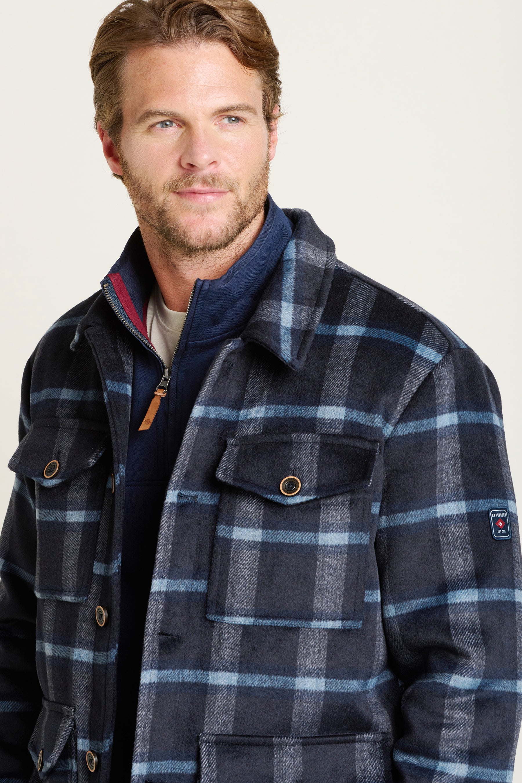 Check Faux Wool Jacket