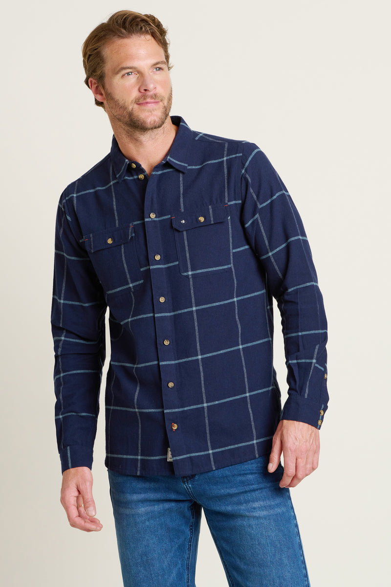 Men's Navy Navy Check Shirt | Brakeburn