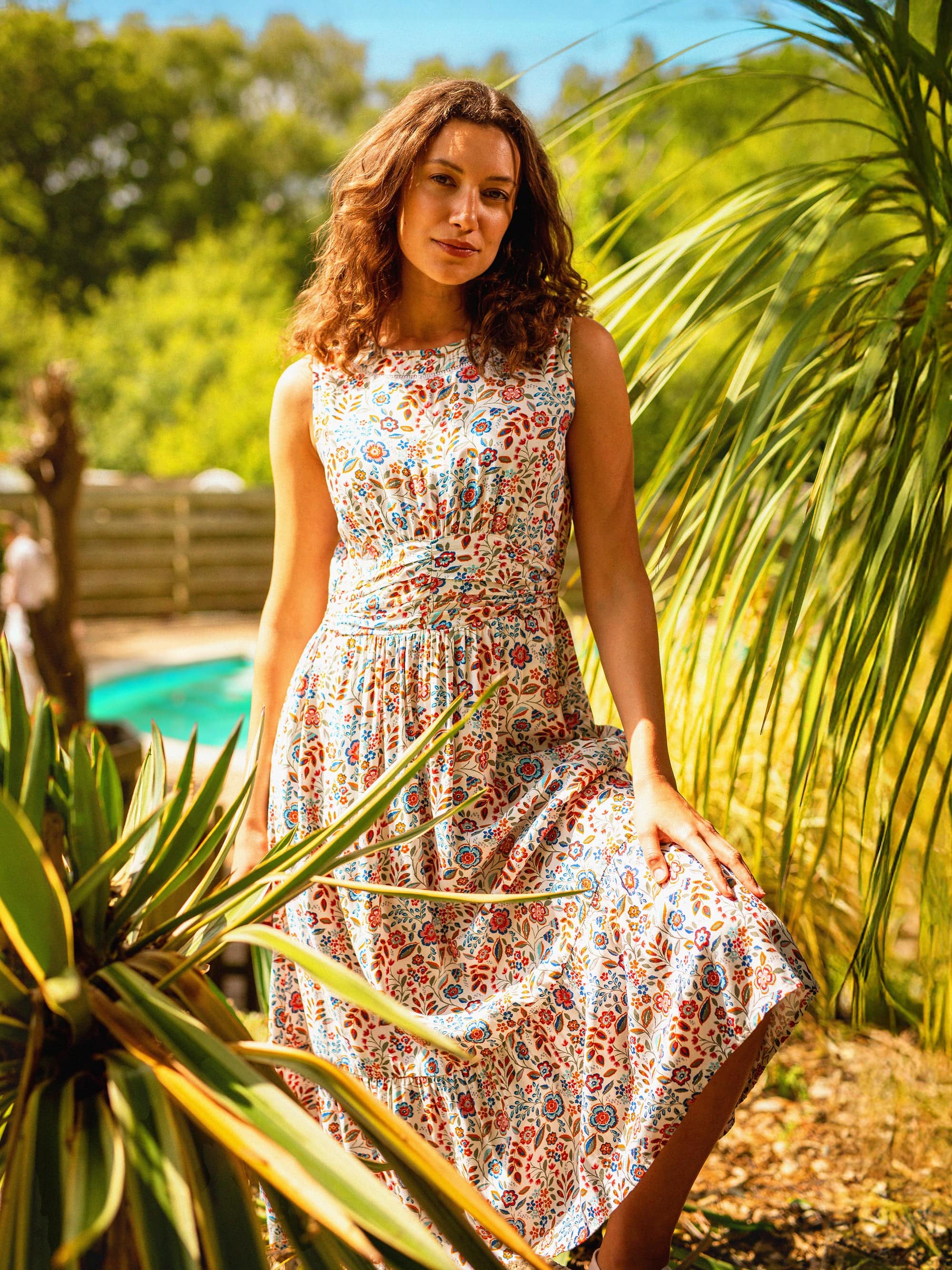 Womens Multi Secret Garden Midi Dress | Brakeburn