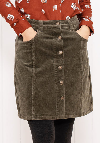 Cord Button Through Skirt Brakeburn