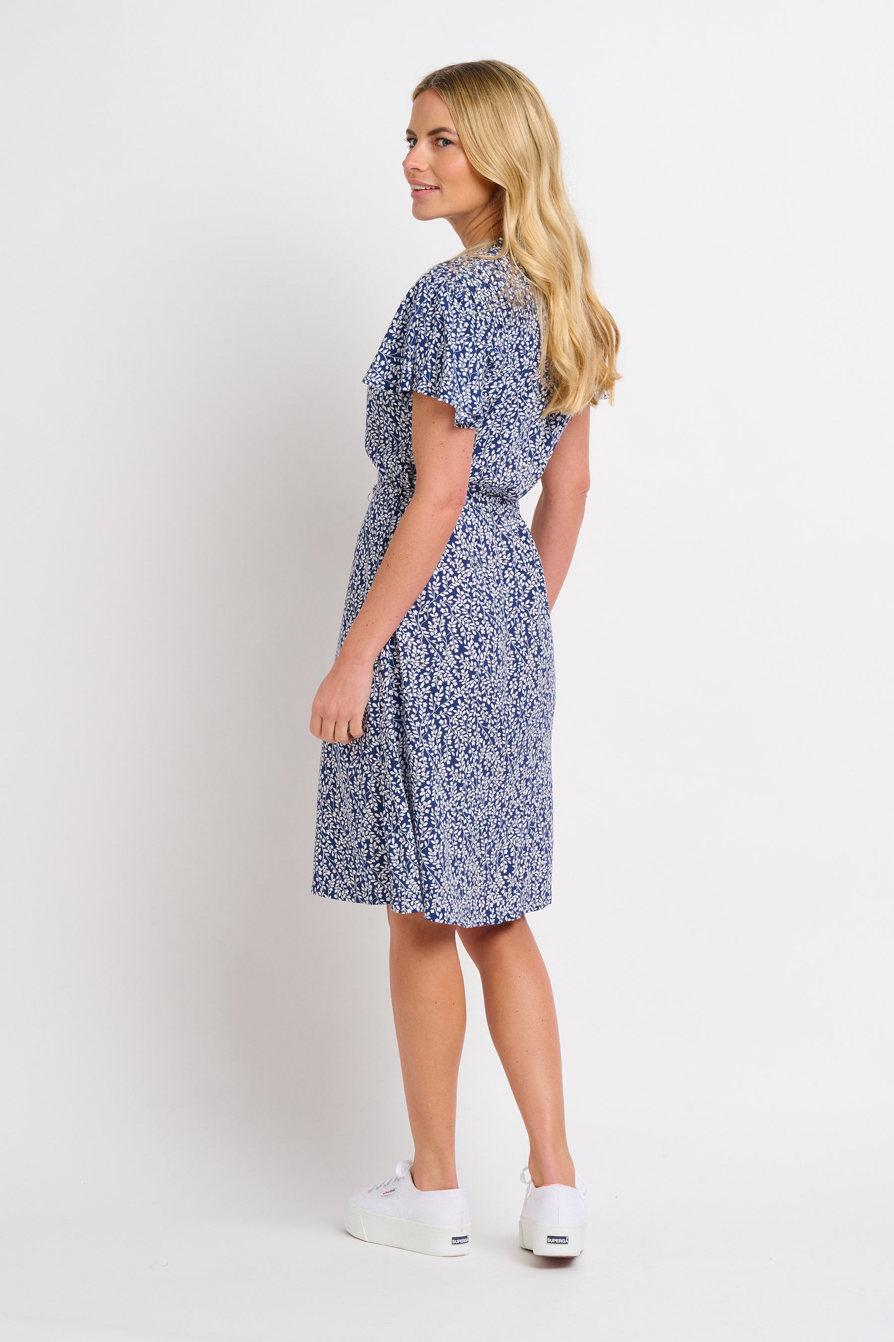 Floral Trail Flutter Sleeve Dress