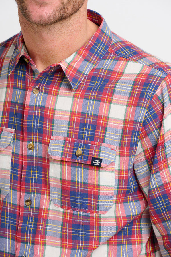 Red Long Sleeve Checked Shirt