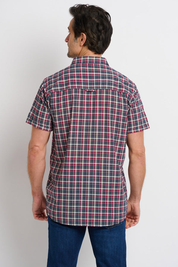 Navy and Red Checked Shirt
