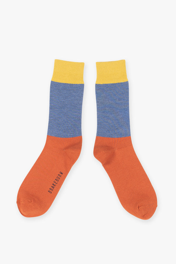 Orange Colour Block Socks