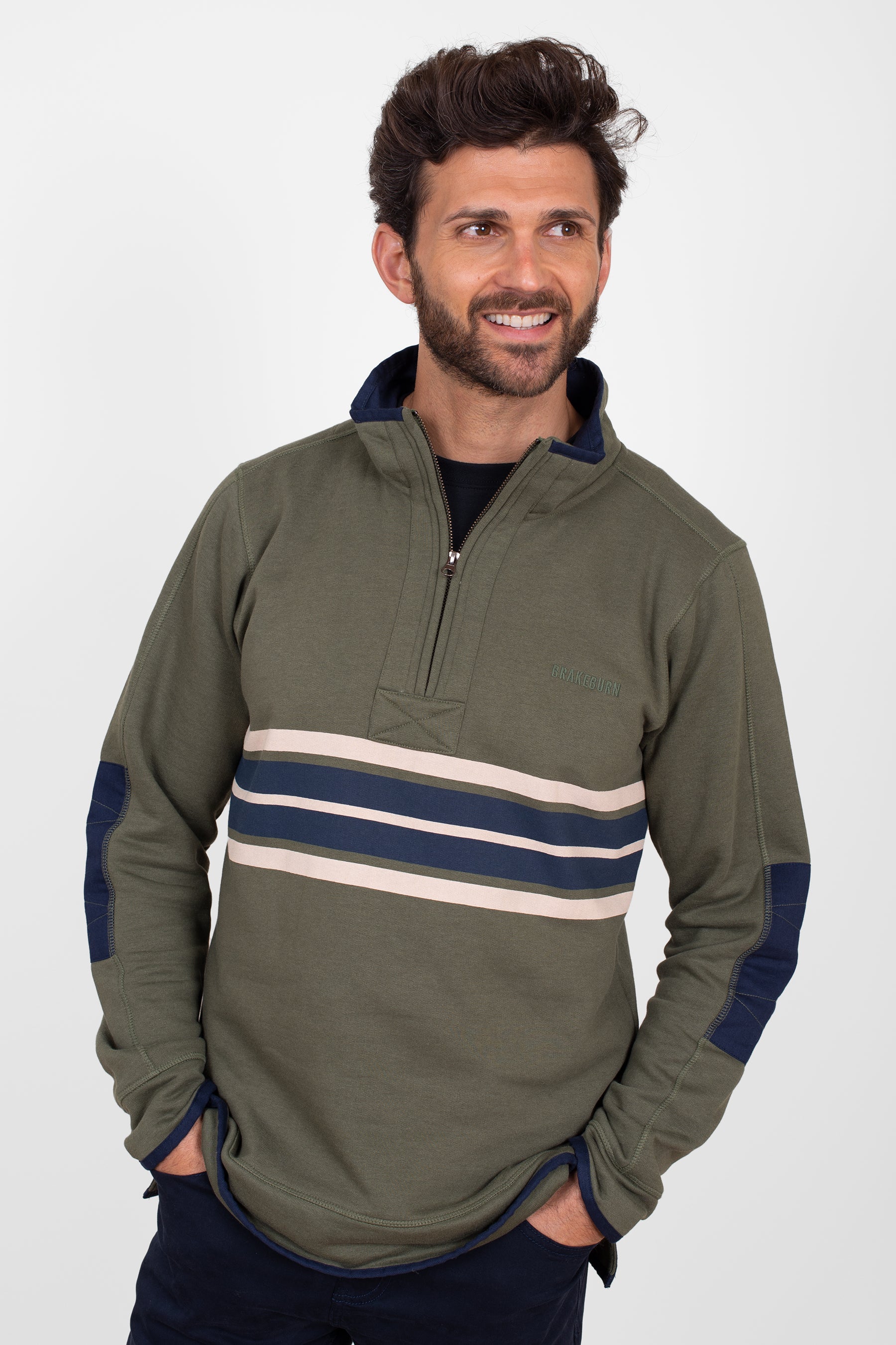 Stripe 1/4 Zip Sweatshirt