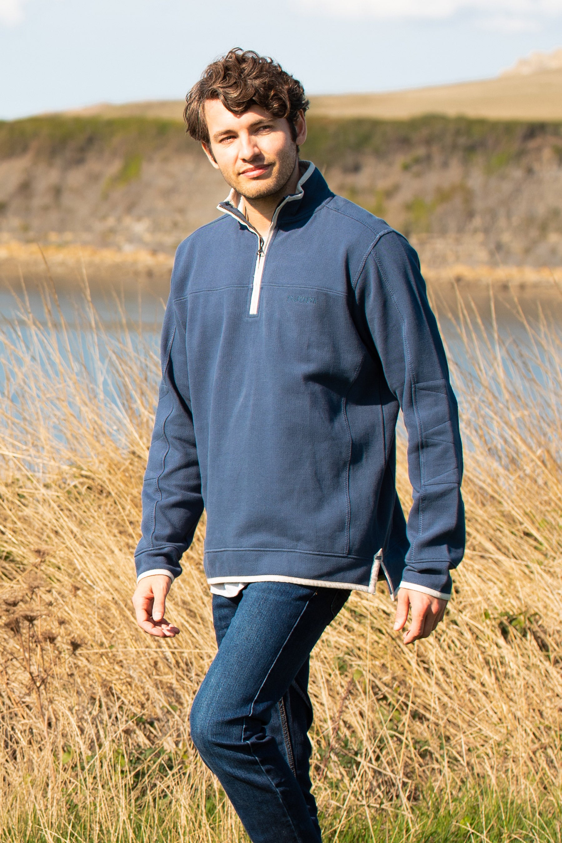 1/4 Zip Pique Sweatshirt
