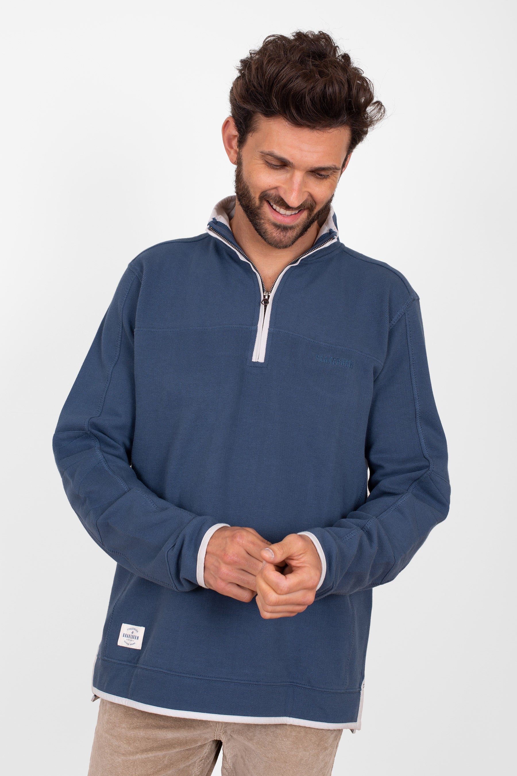 1/4 Zip Pique Sweatshirt