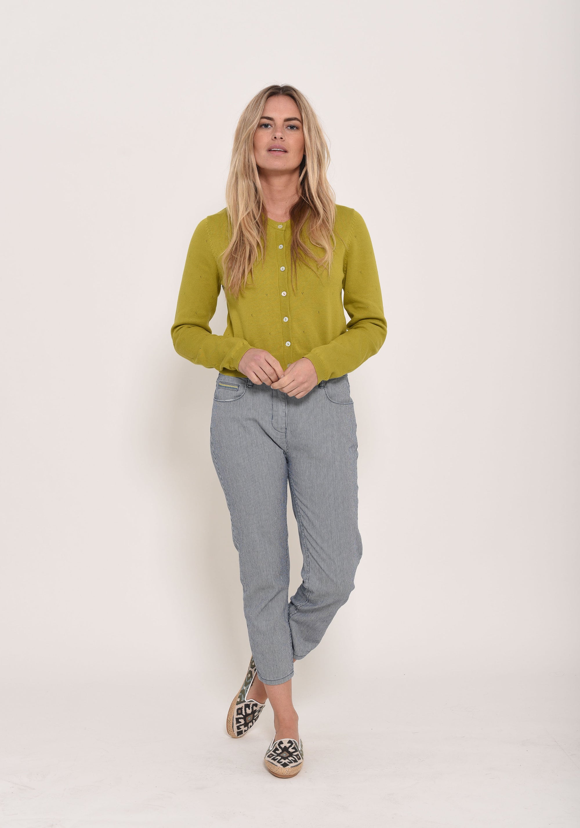 Cropped Pointelle Cardigan