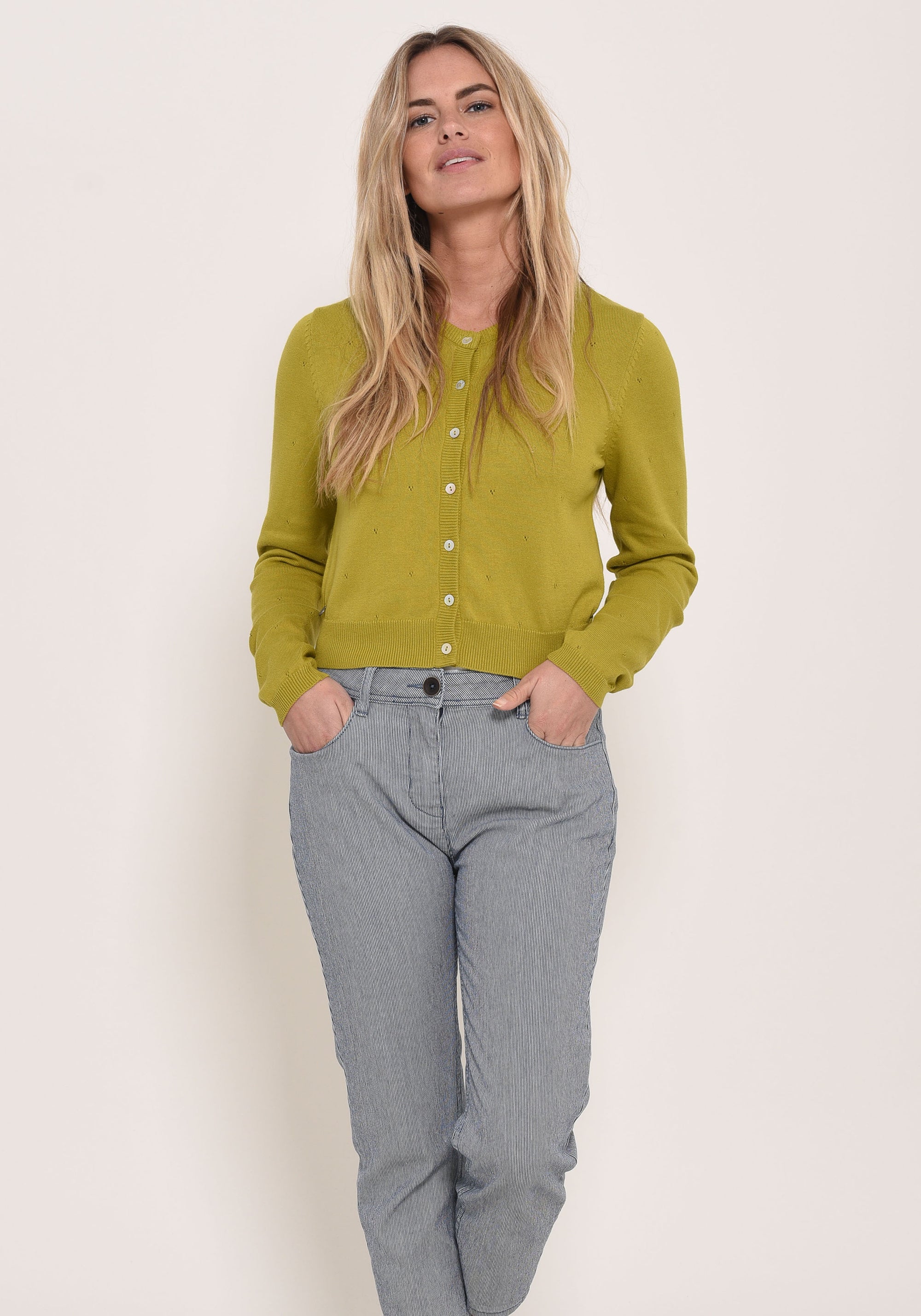 Cropped Pointelle Cardigan