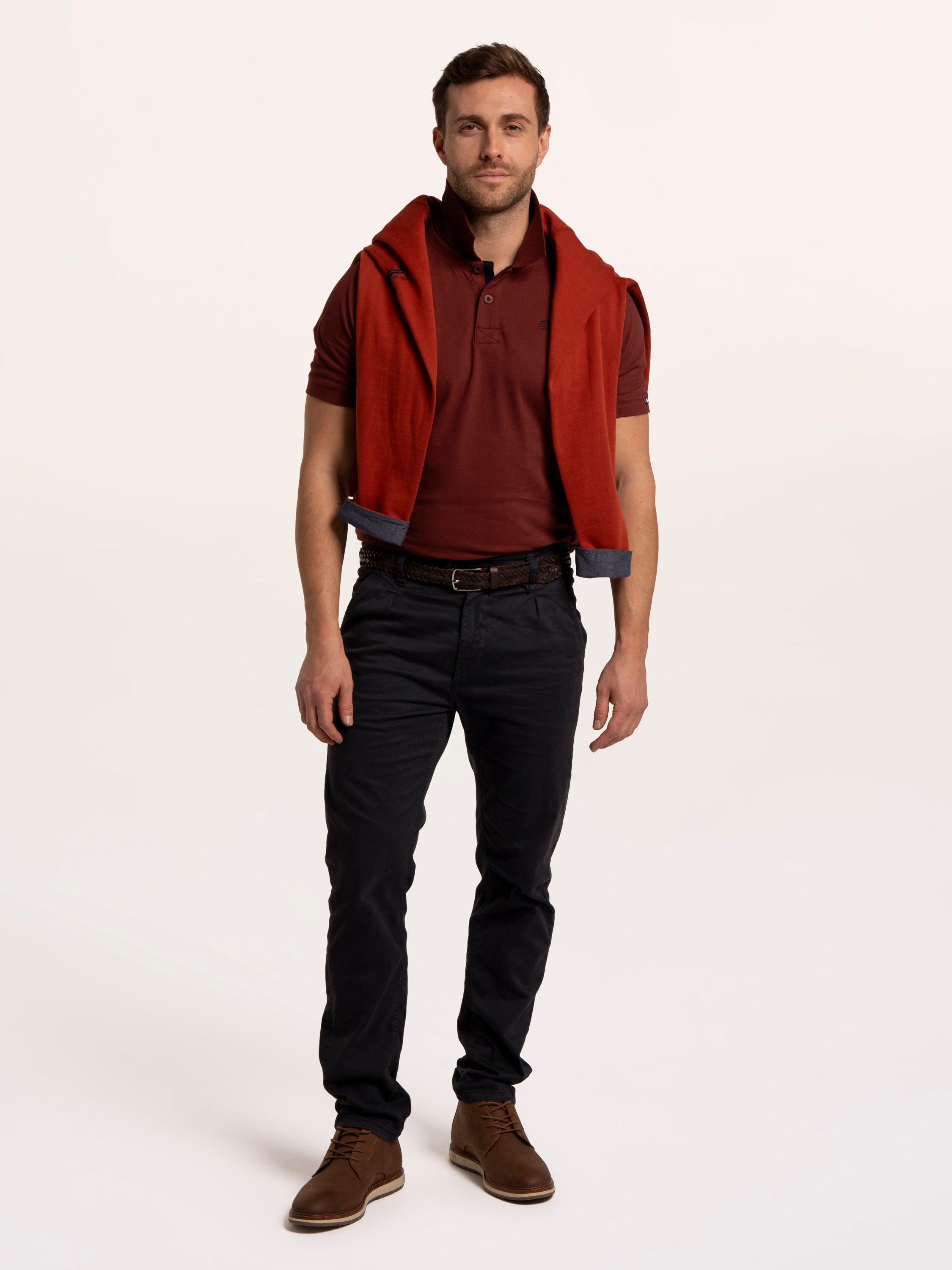 Burgundy Saintbury Pique Polo