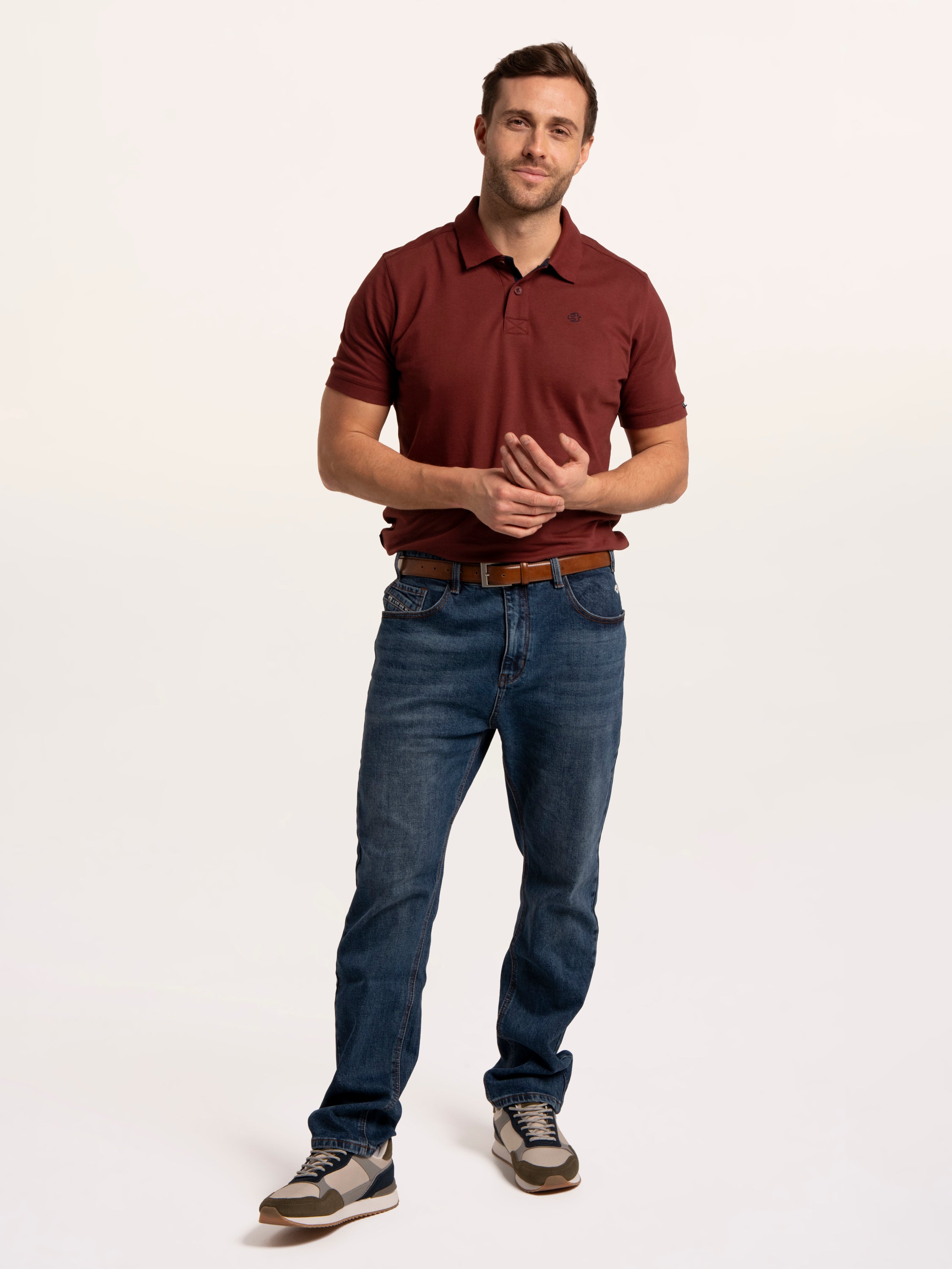 Burgundy Saintbury Pique Polo