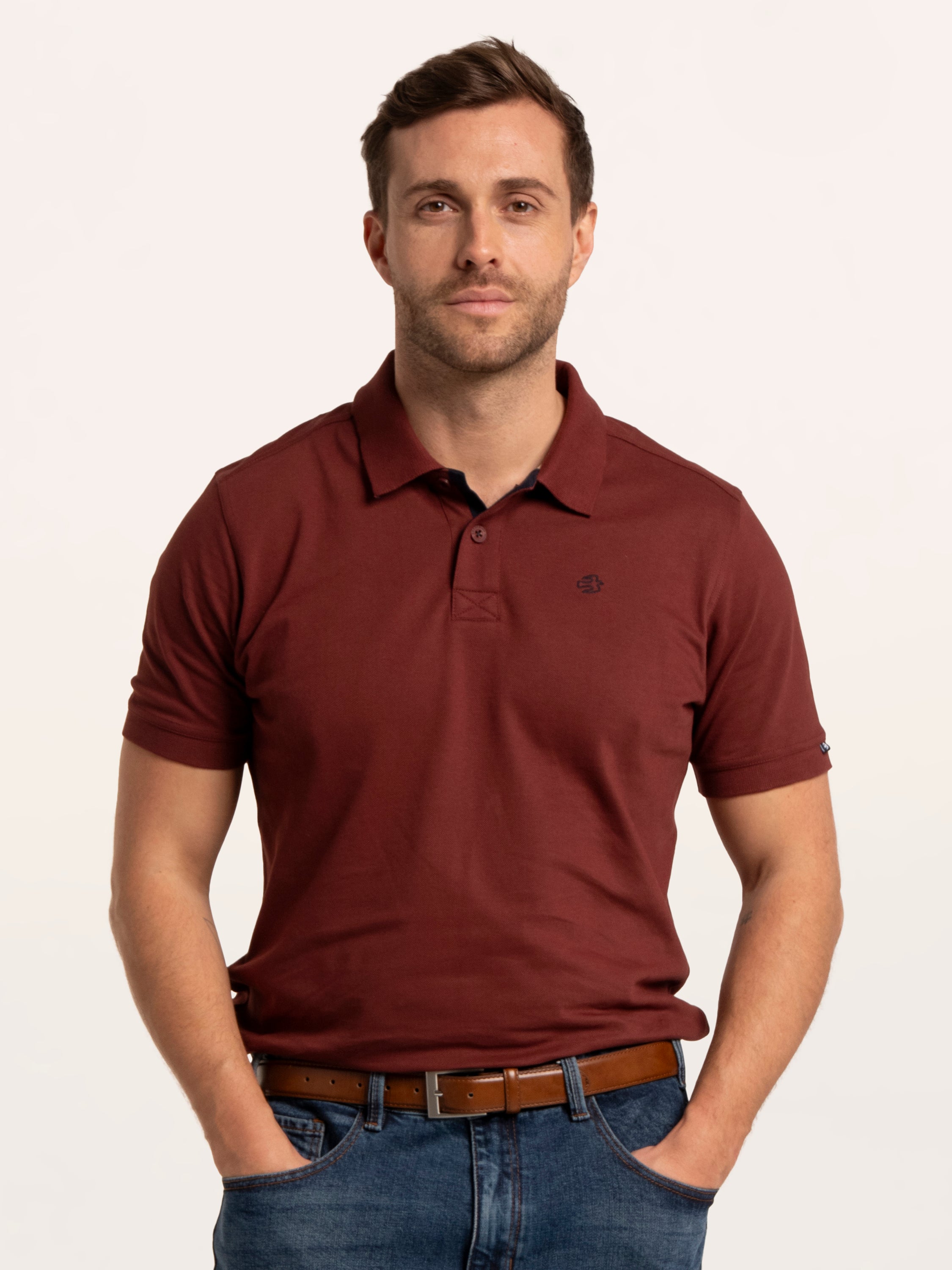 Burgundy Saintbury Pique Polo