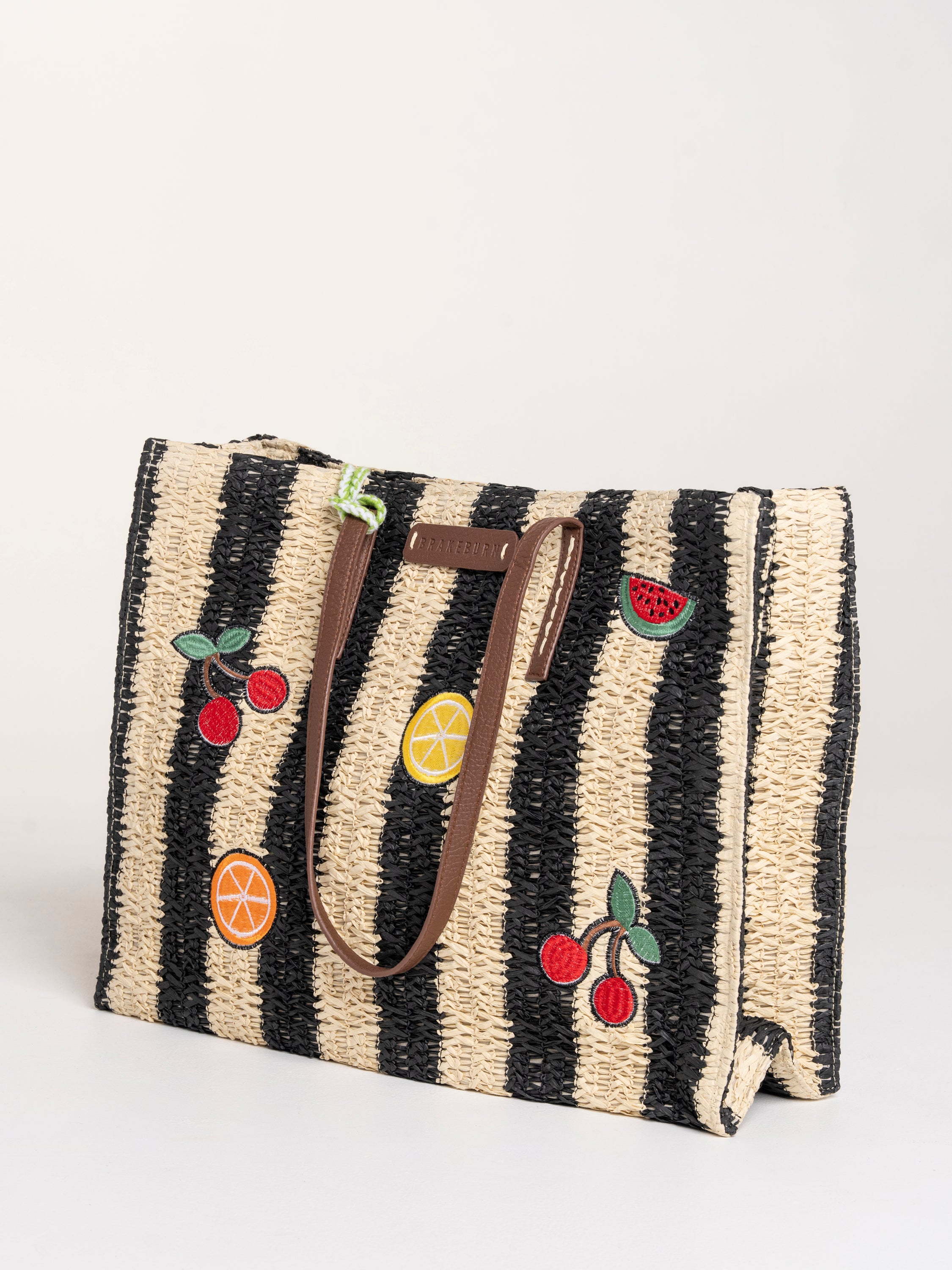 Arcade Raffia Stripe Beach Bag