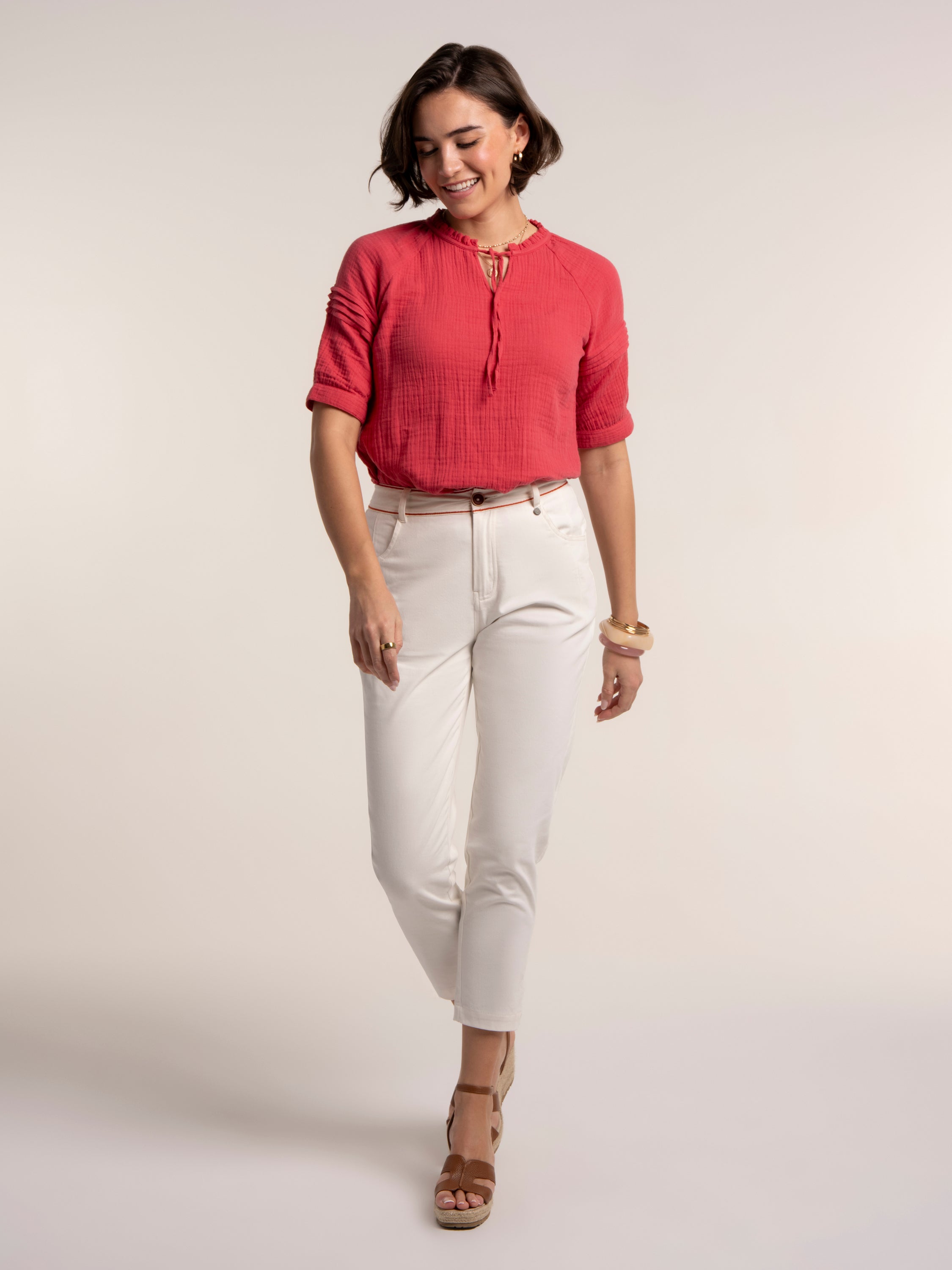 Becky Double Cloth Blouse