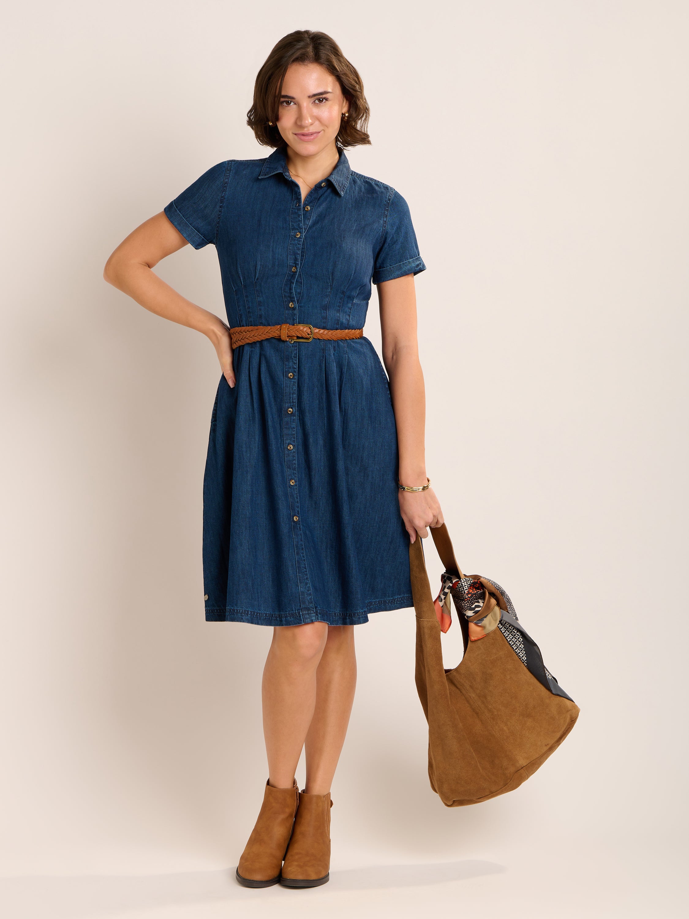 Antonia Knee Length Denim Dress