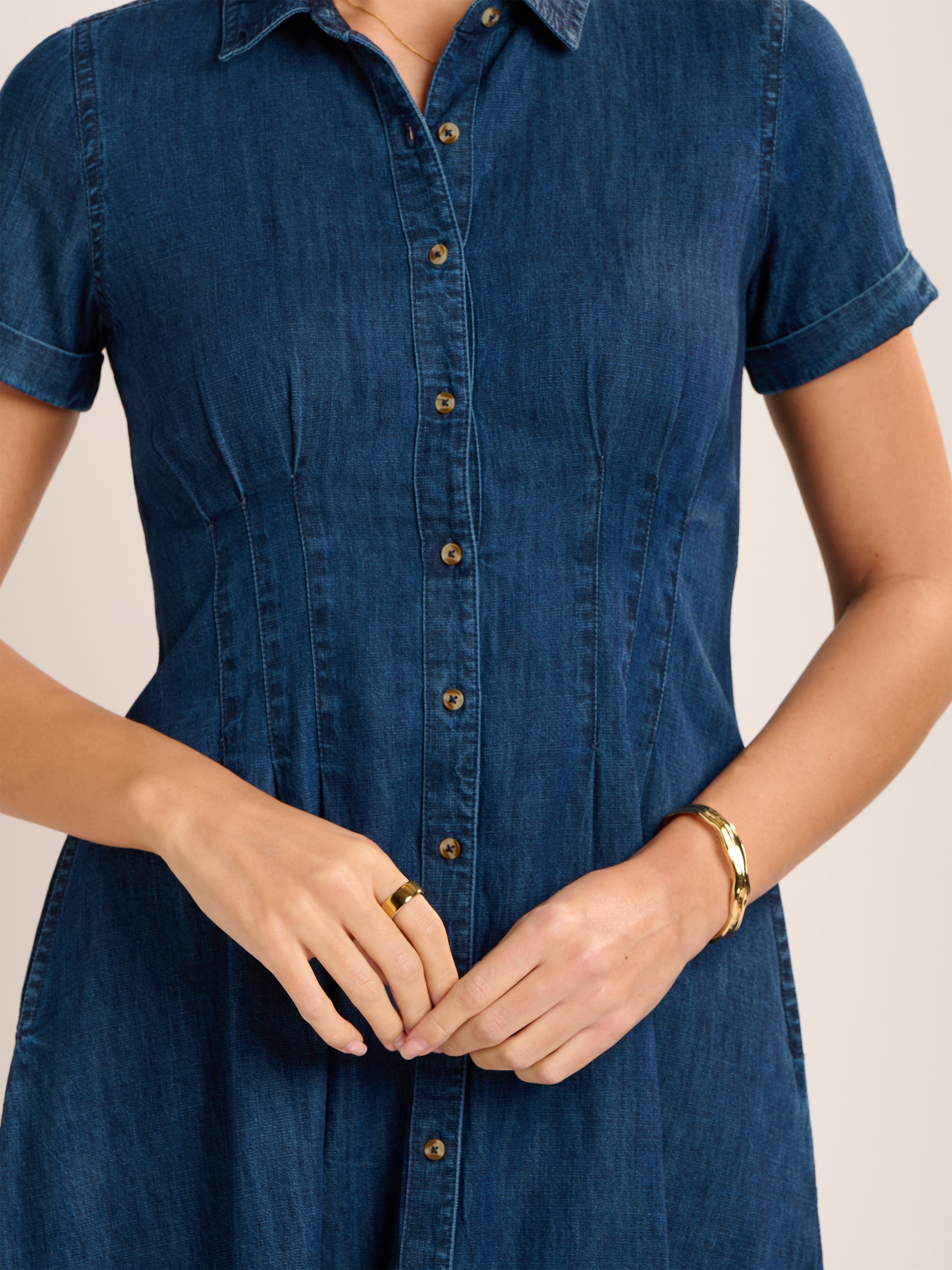 Antonia Knee Length Denim Dress