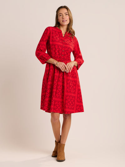 Zora Embroidered Knee Length Dress